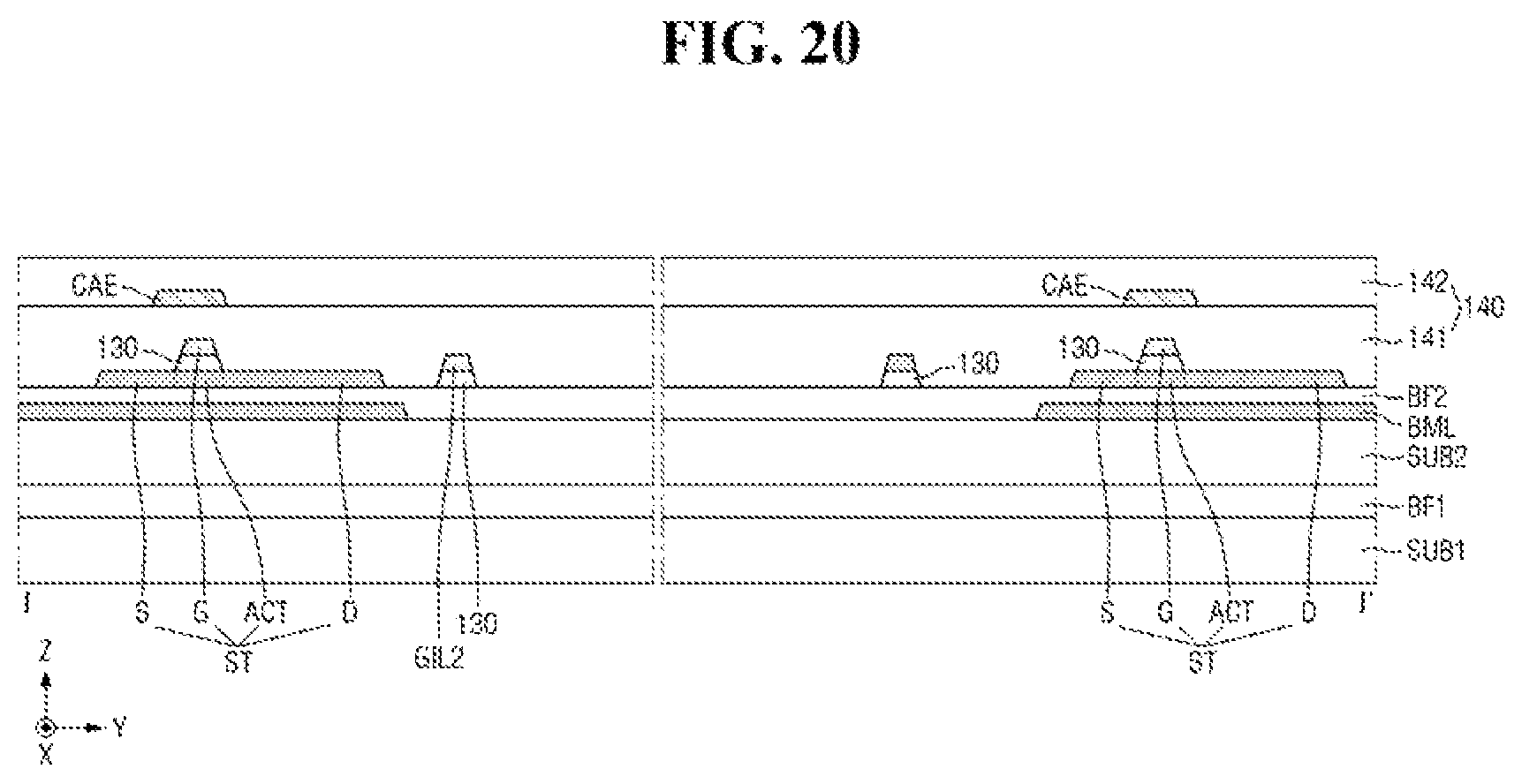 Patent US12433100 Figure 20 – Display device having crack prevention portions on a side portion and method of fabricating the same