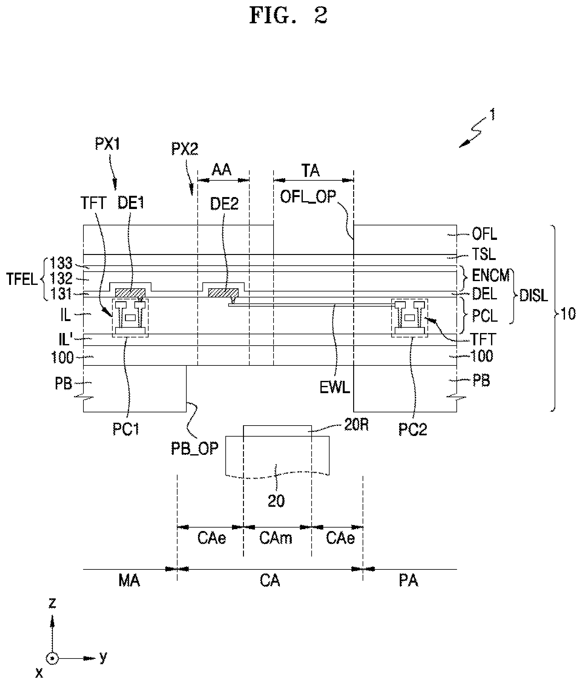 Patent US12433103 Figure 2 – Display apparatus