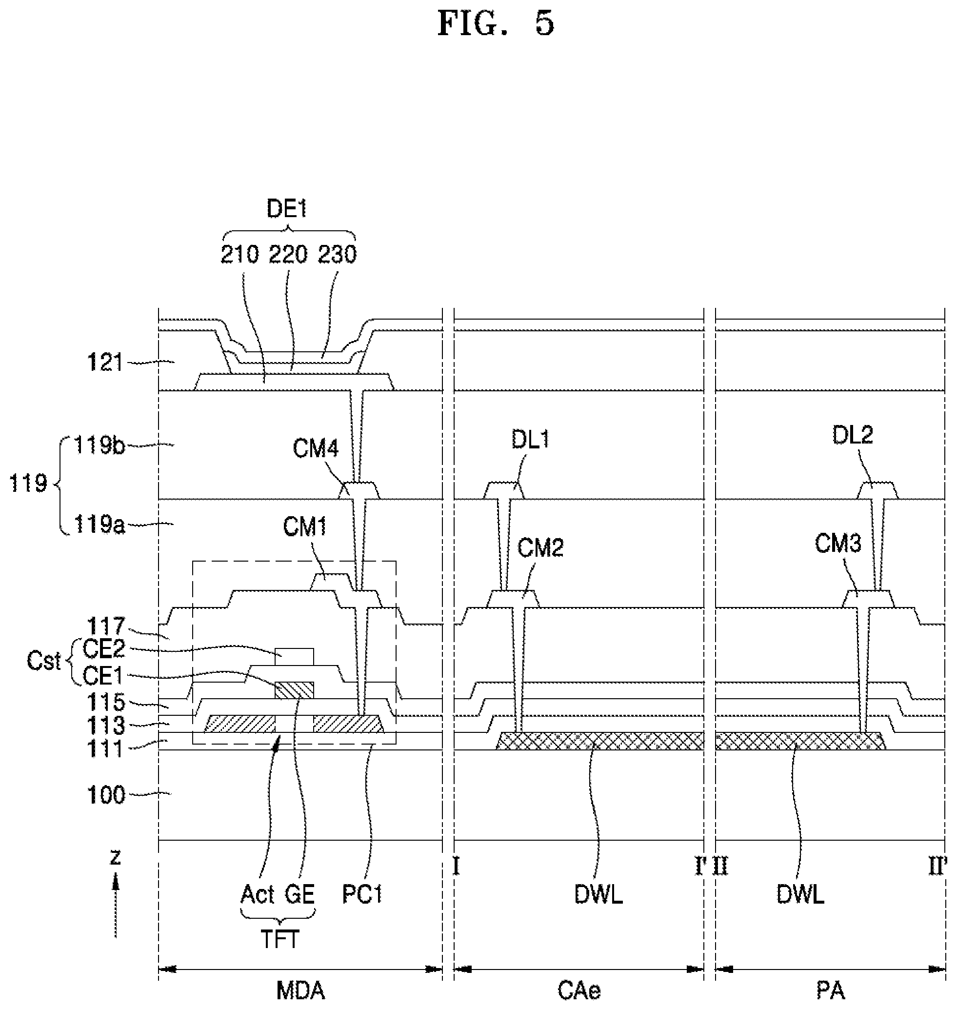 Patent US12433103 Figure 5 – Display apparatus