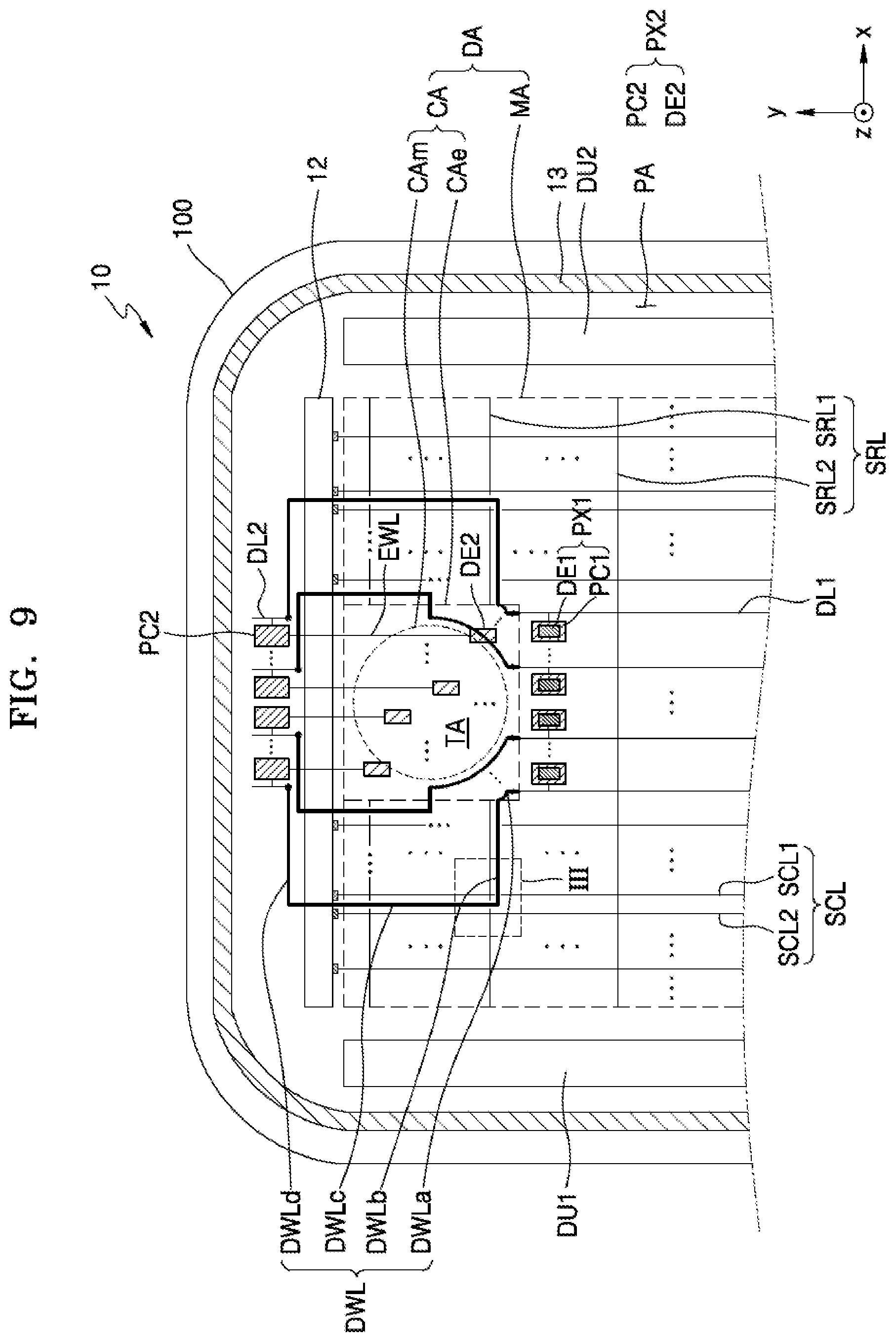 Patent US12433103 Figure 9 – Display apparatus