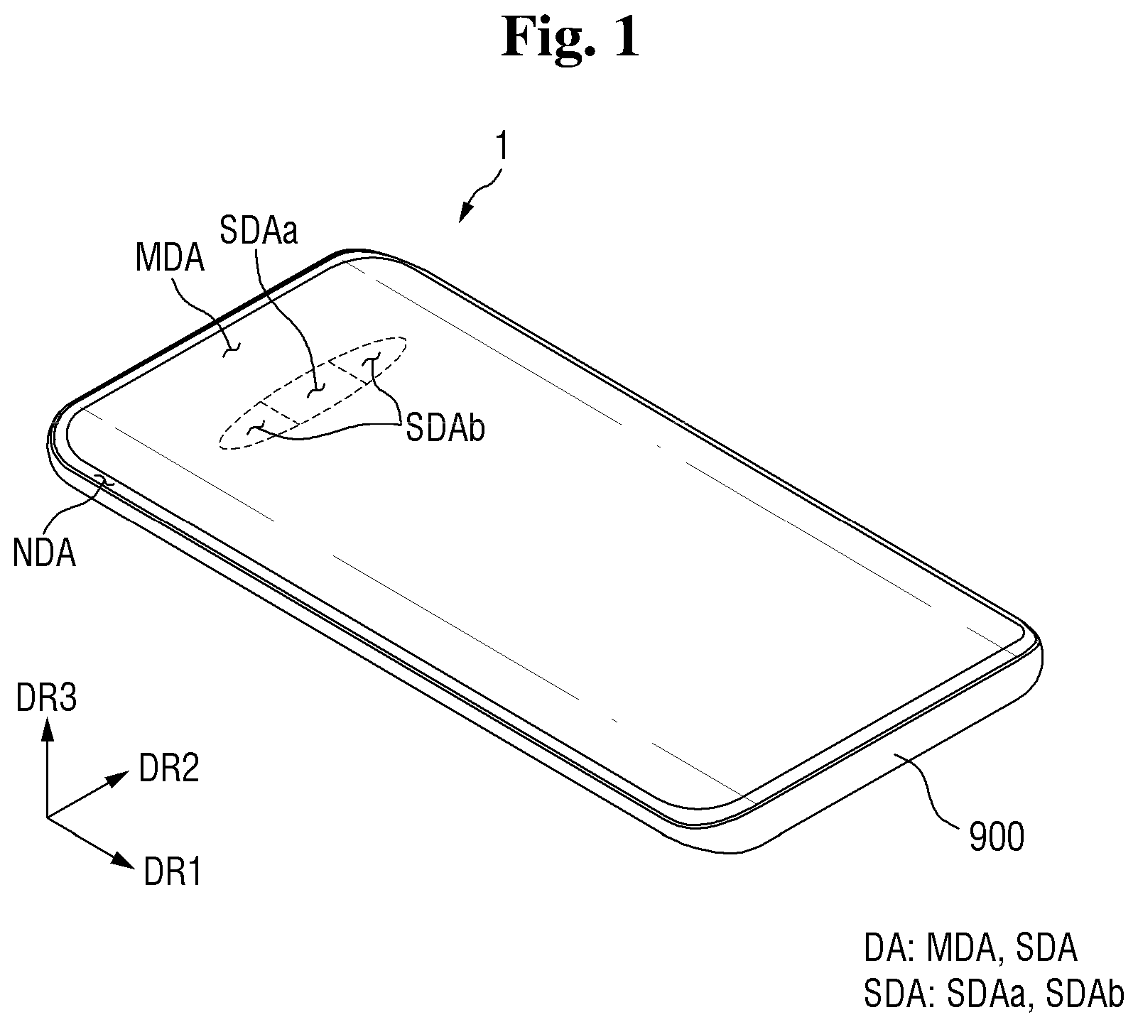 Patent US12433104 Figure 1 – Display device and method of manufacturing the same
