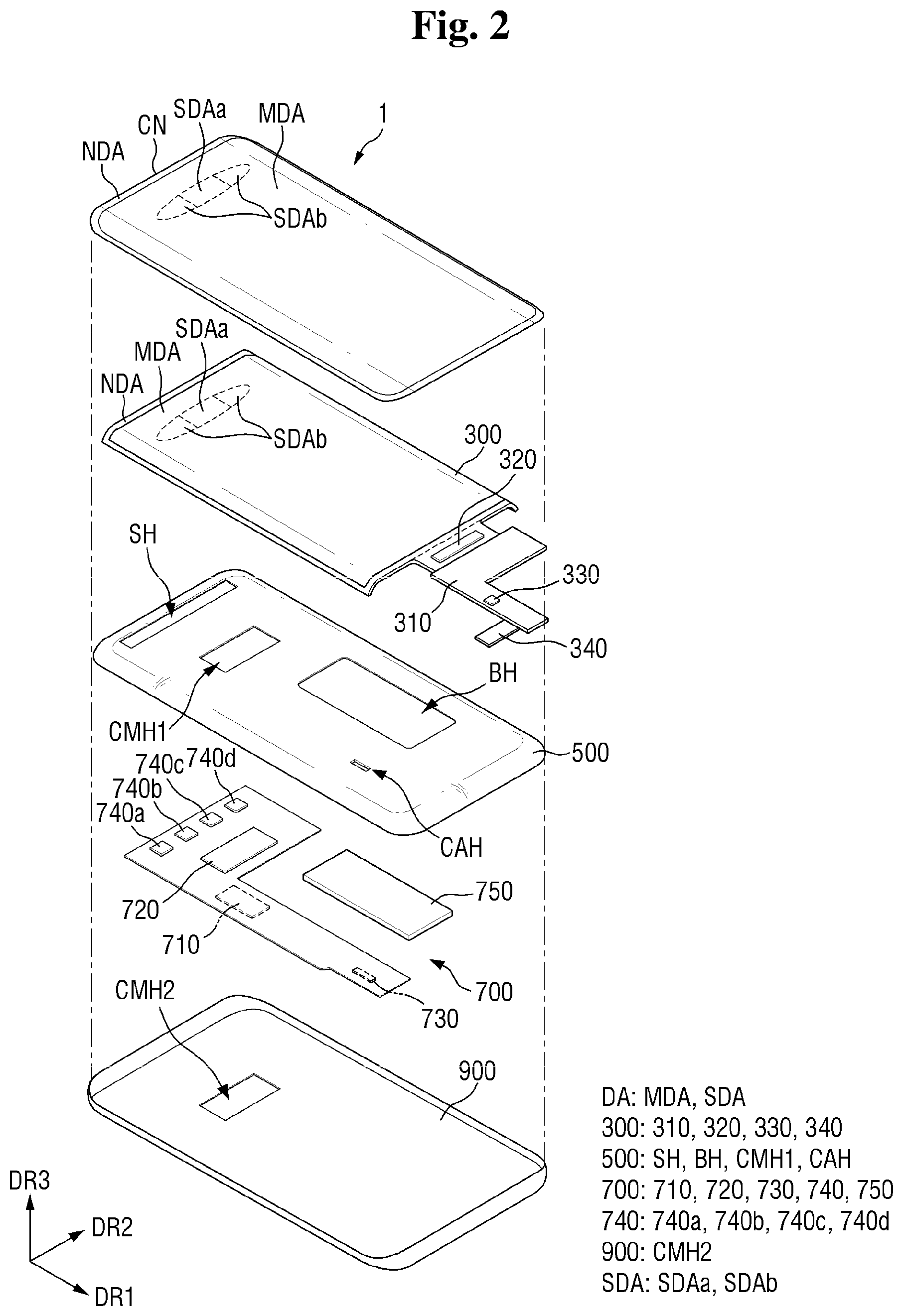 Patent US12433104 Figure 2 – Display device and method of manufacturing the same