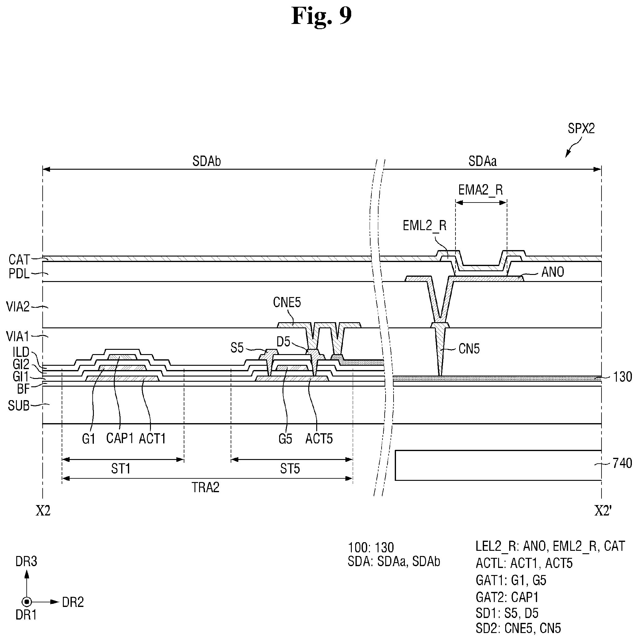 Patent US12433104 Figure 9 – Display device and method of manufacturing the same