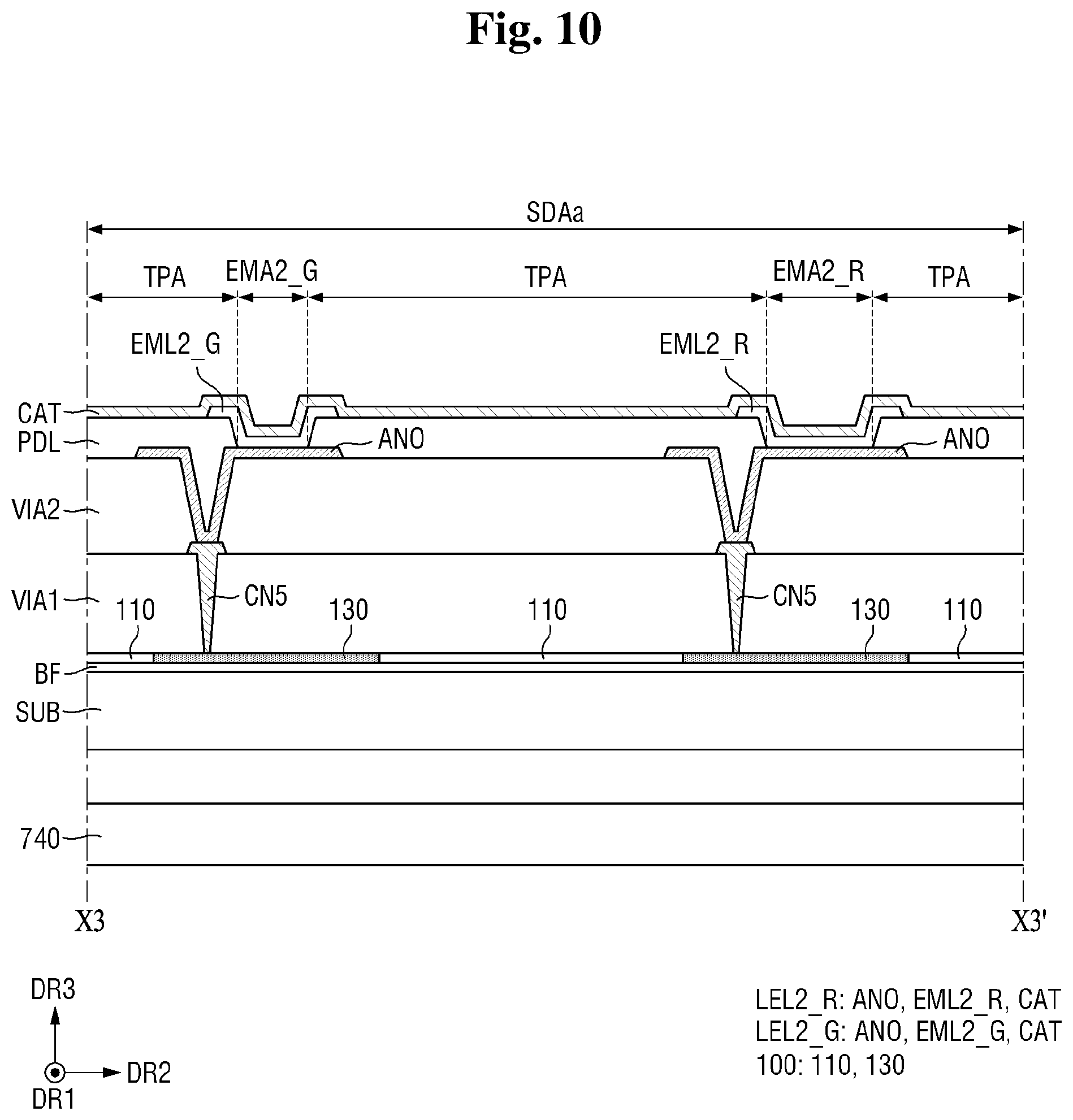 Patent US12433104 Figure 10 – Display device and method of manufacturing the same