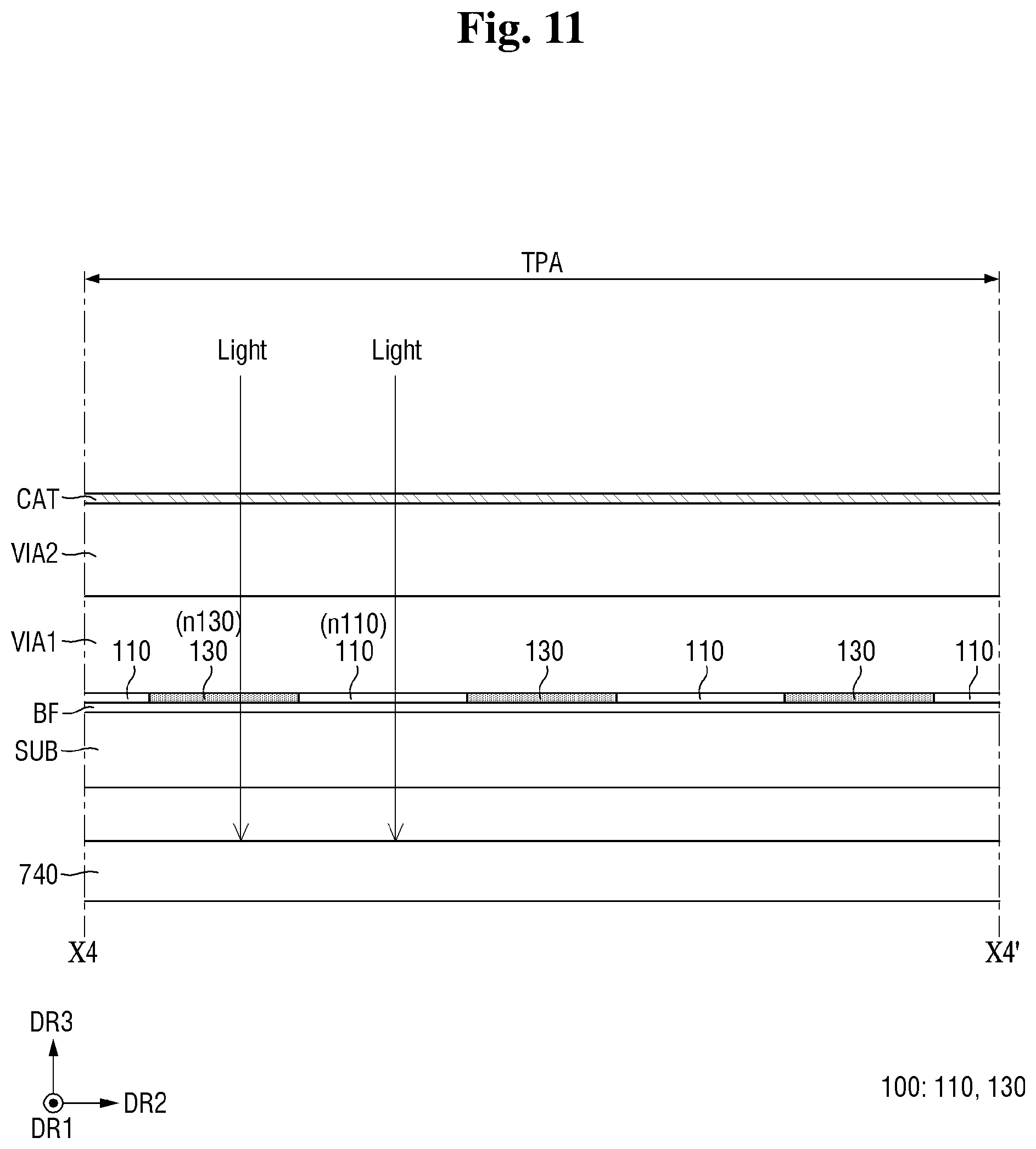 Patent US12433104 Figure 11 – Display device and method of manufacturing the same
