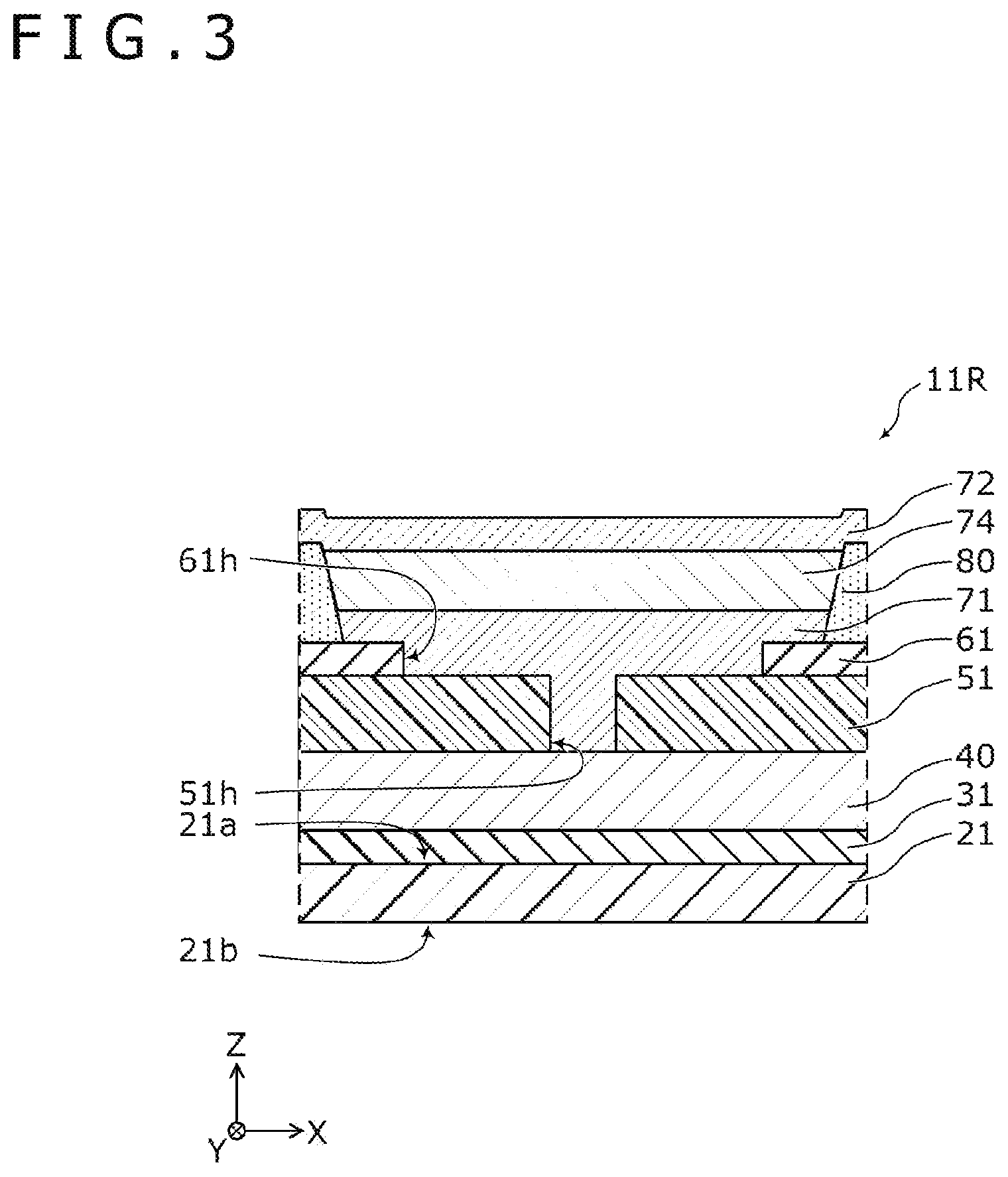 Patent US12433108 Figure 3 – Display apparatus including through portions penetrating barrier layers