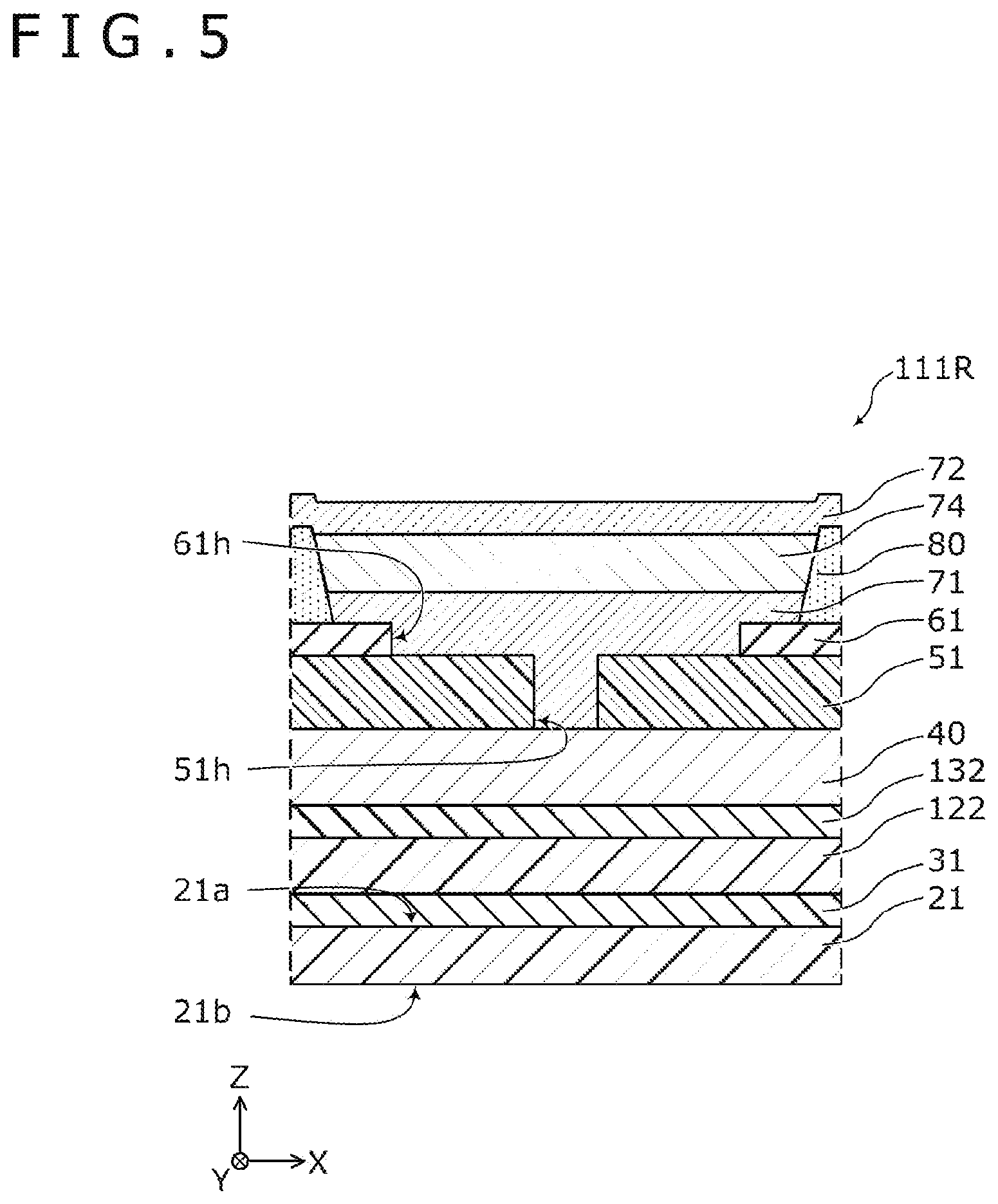 Patent US12433108 Figure 5 – Display apparatus including through portions penetrating barrier layers