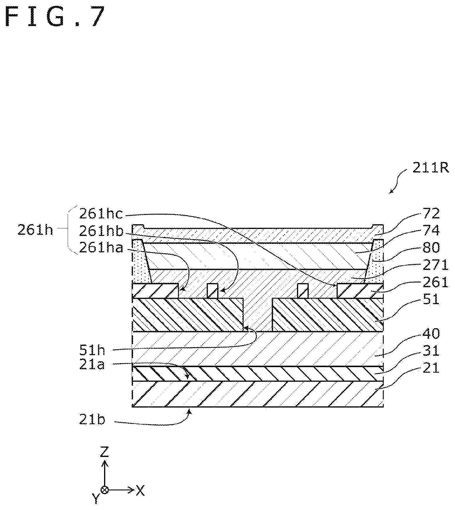Patent US12433108 Figure 7 – Display apparatus including through portions penetrating barrier layers