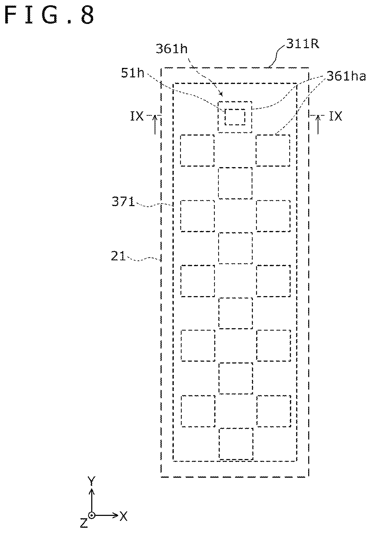 Patent US12433108 Figure 8 – Display apparatus including through portions penetrating barrier layers