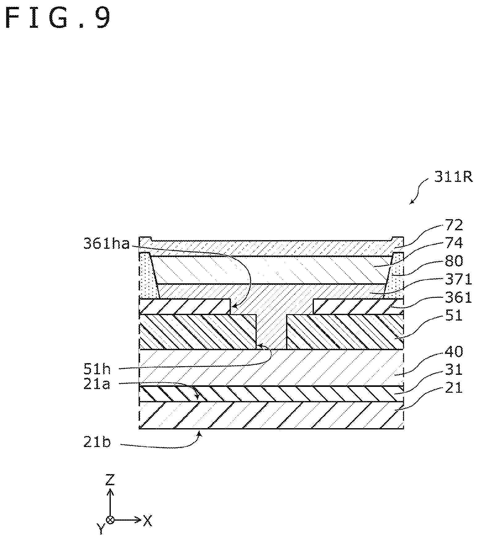 Patent US12433108 Figure 9 – Display apparatus including through portions penetrating barrier layers