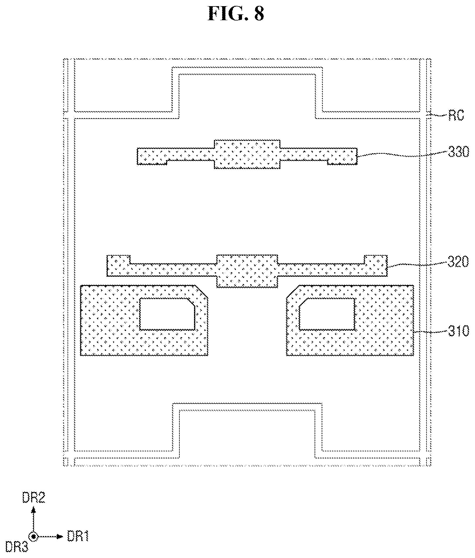Patent US12433110 Figure 8 – Display device with recess in insulating films
