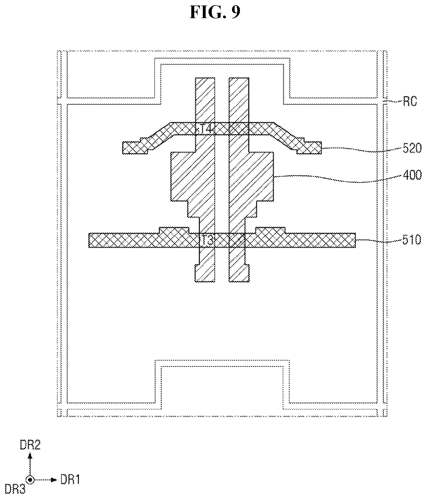 Patent US12433110 Figure 9 – Display device with recess in insulating films