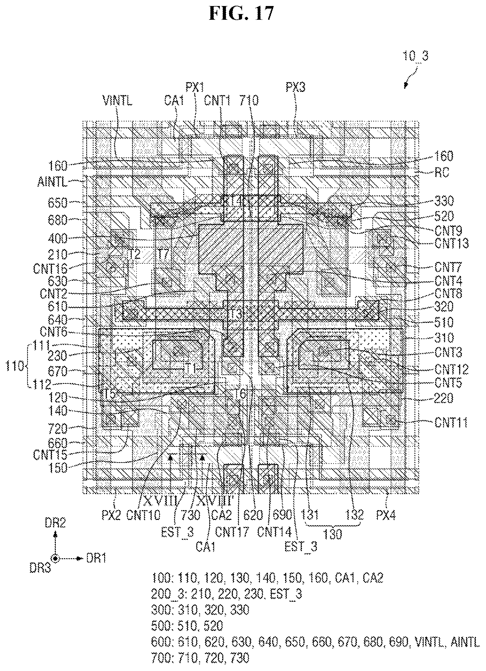 Patent US12433110 Figure 17 – Display device with recess in insulating films