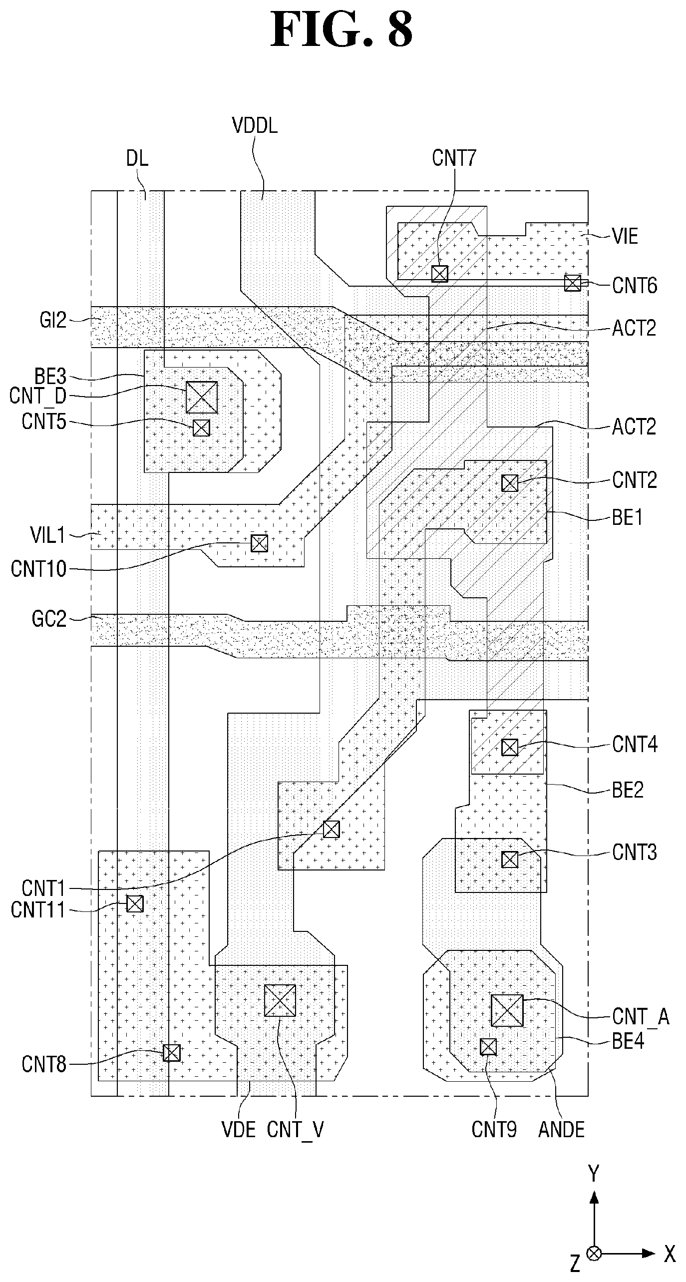 Patent US12433113 Figure 8 – Display device