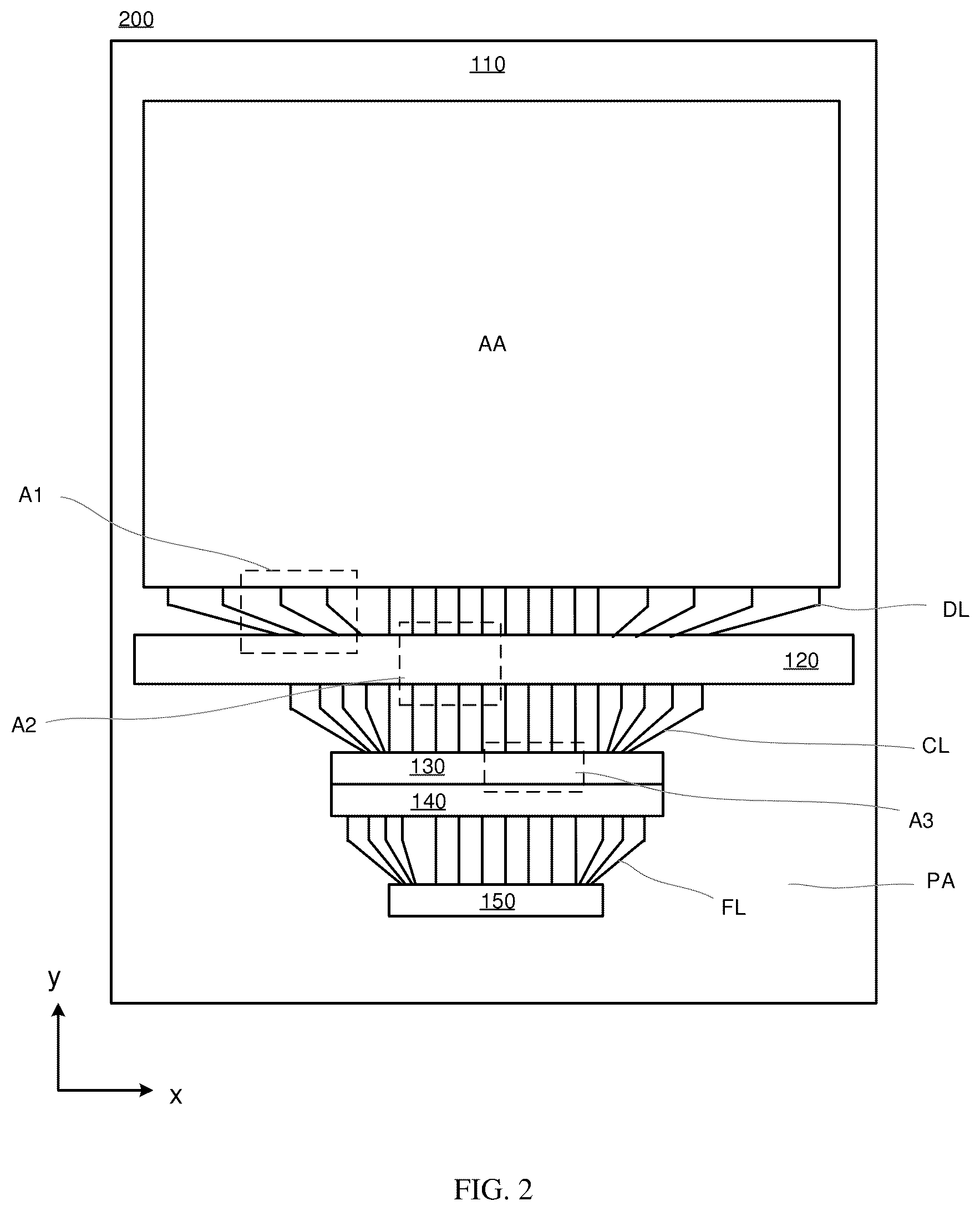 Patent US12433115 Figure 2 – Display substrate and display panel with overlapping conductor layer in peripheral area