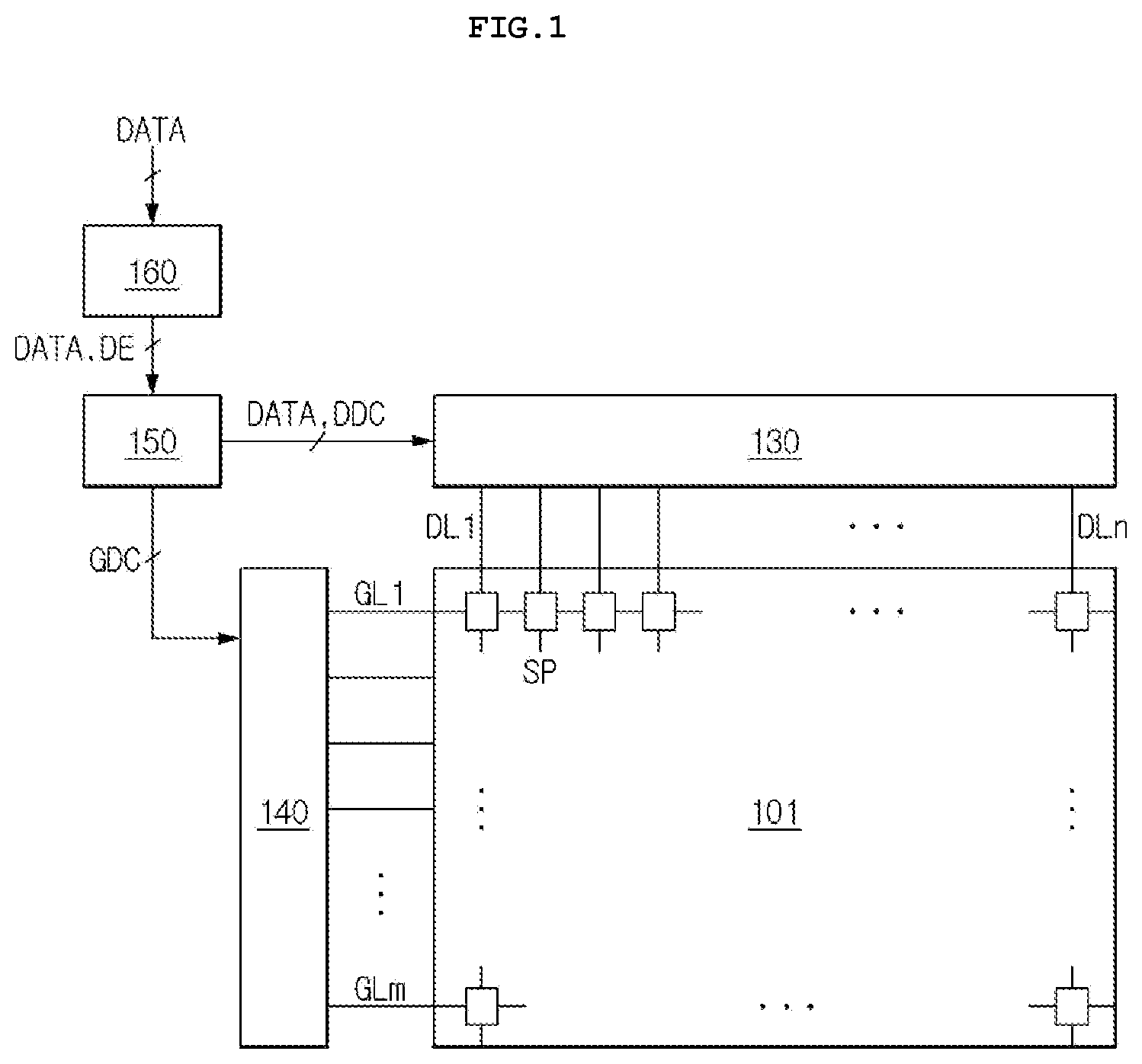 Patent US12433118 — Organic light-emitting display device including conductive lines having inclined surface — Figure 1