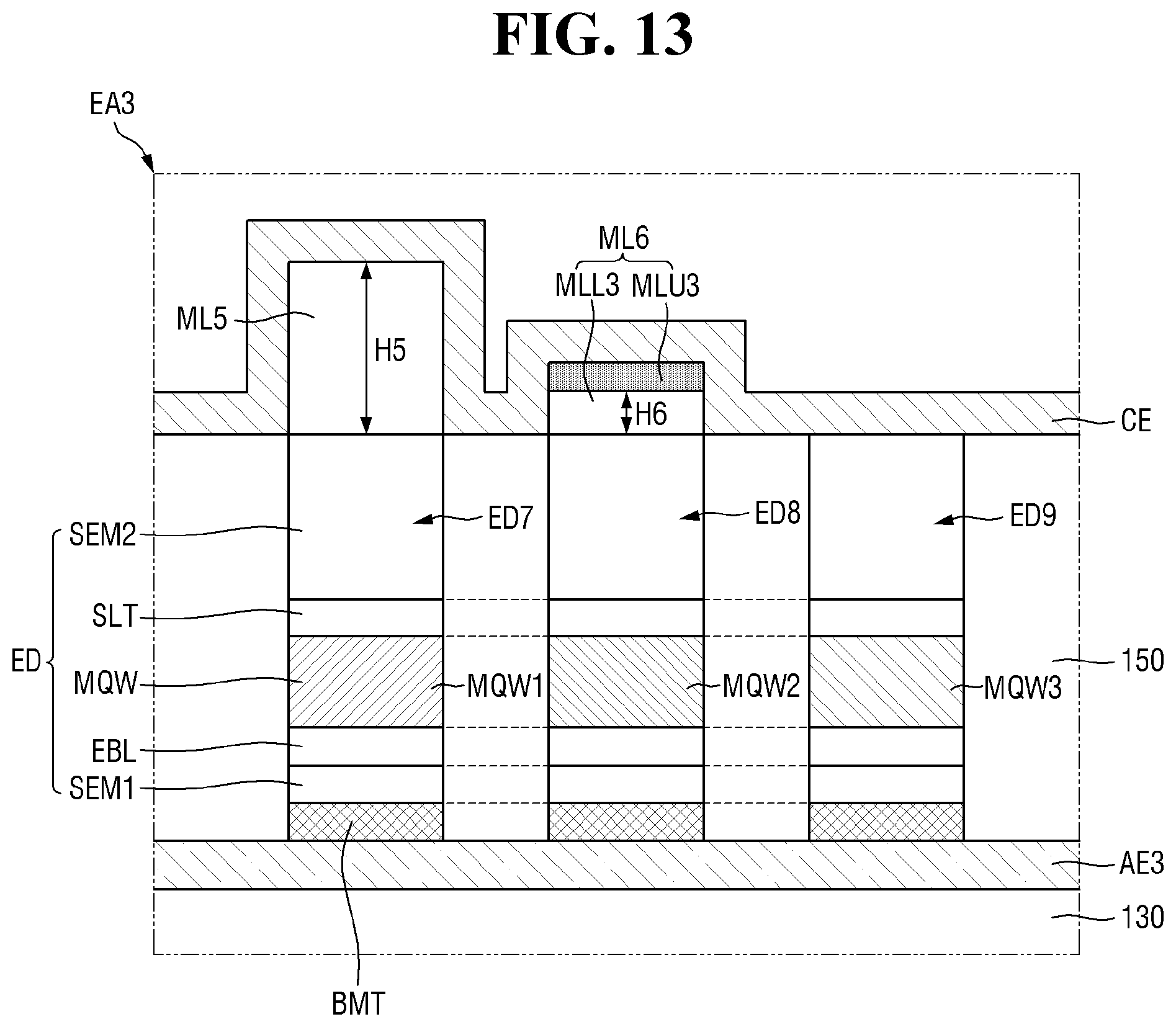Patent US12433122 Figure 13 – Display device including light emitting elements selectively electrically connected to emit light