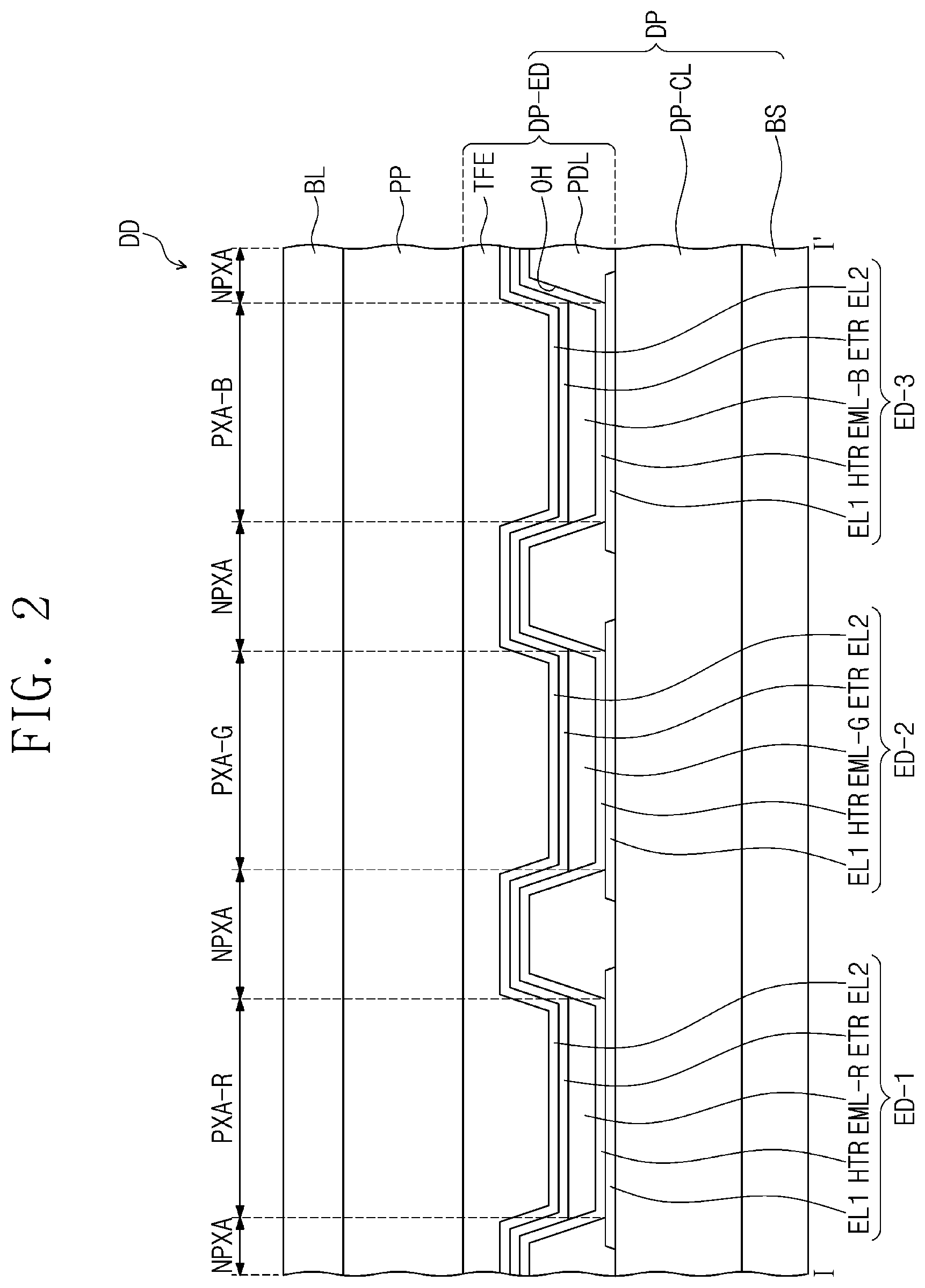Patent US12433123 Figure 2 – Organic electroluminescence device