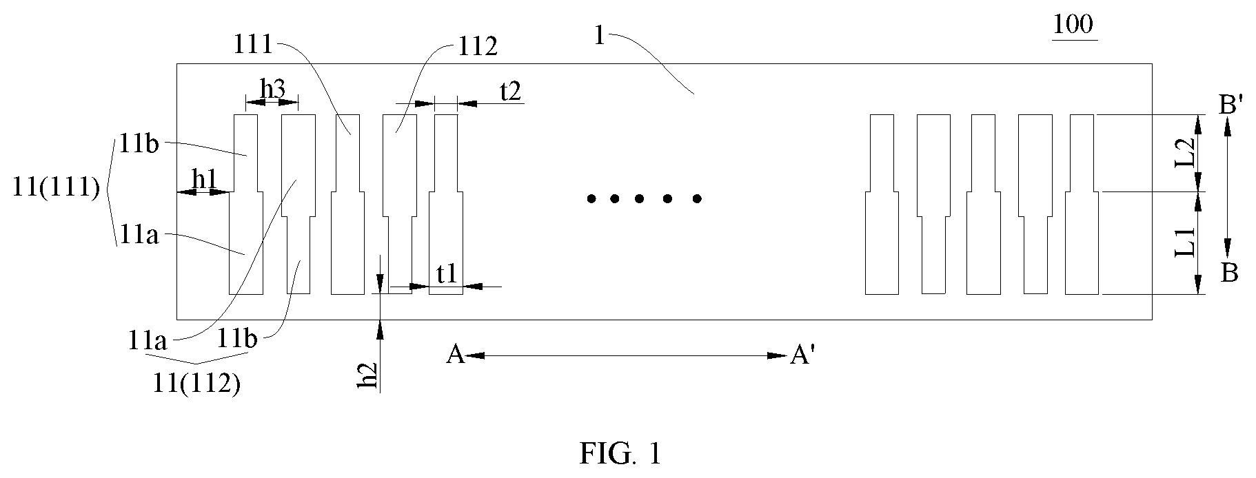 Patent US12433128 Figure 1 – Chip with pads of differing width and display module with the same