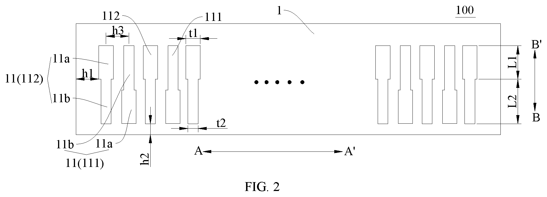 Patent US12433128 Figure 2 – Chip with pads of differing width and display module with the same