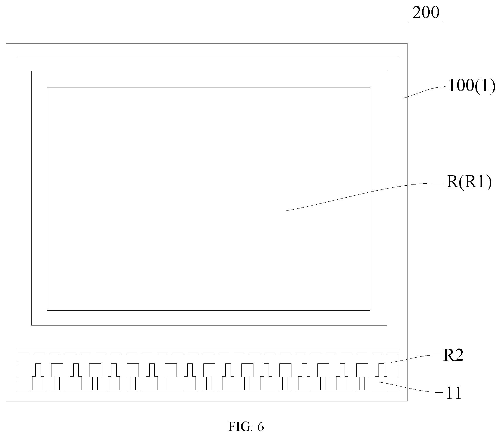 Patent US12433128 Figure 6 – Chip with pads of differing width and display module with the same