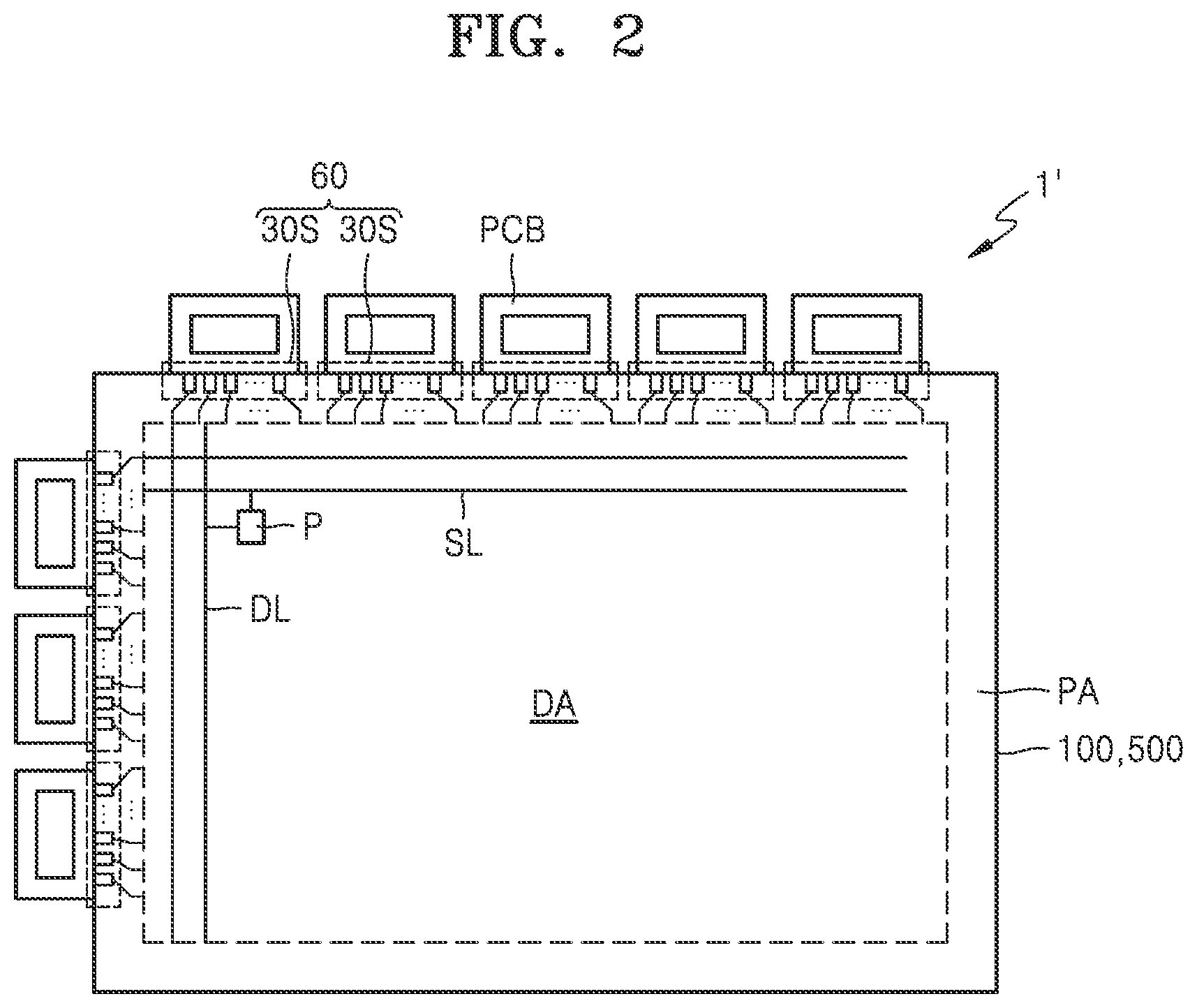 Patent US12433129 Figure 2 – Display apparatus having a bank layer including a first bank portion and a second bank portion