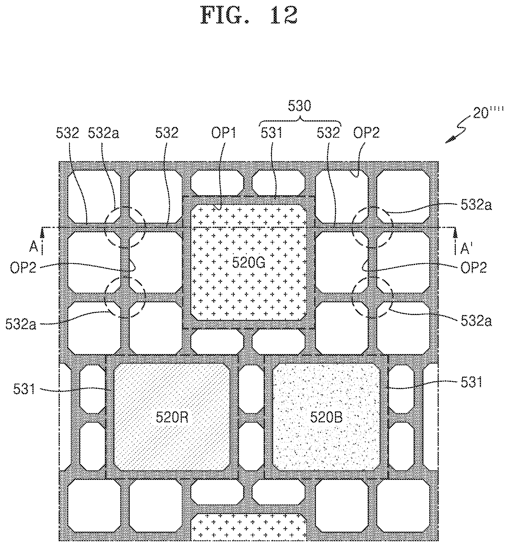 Patent US12433129 Figure 13 – Display apparatus having a bank layer including a first bank portion and a second bank portion