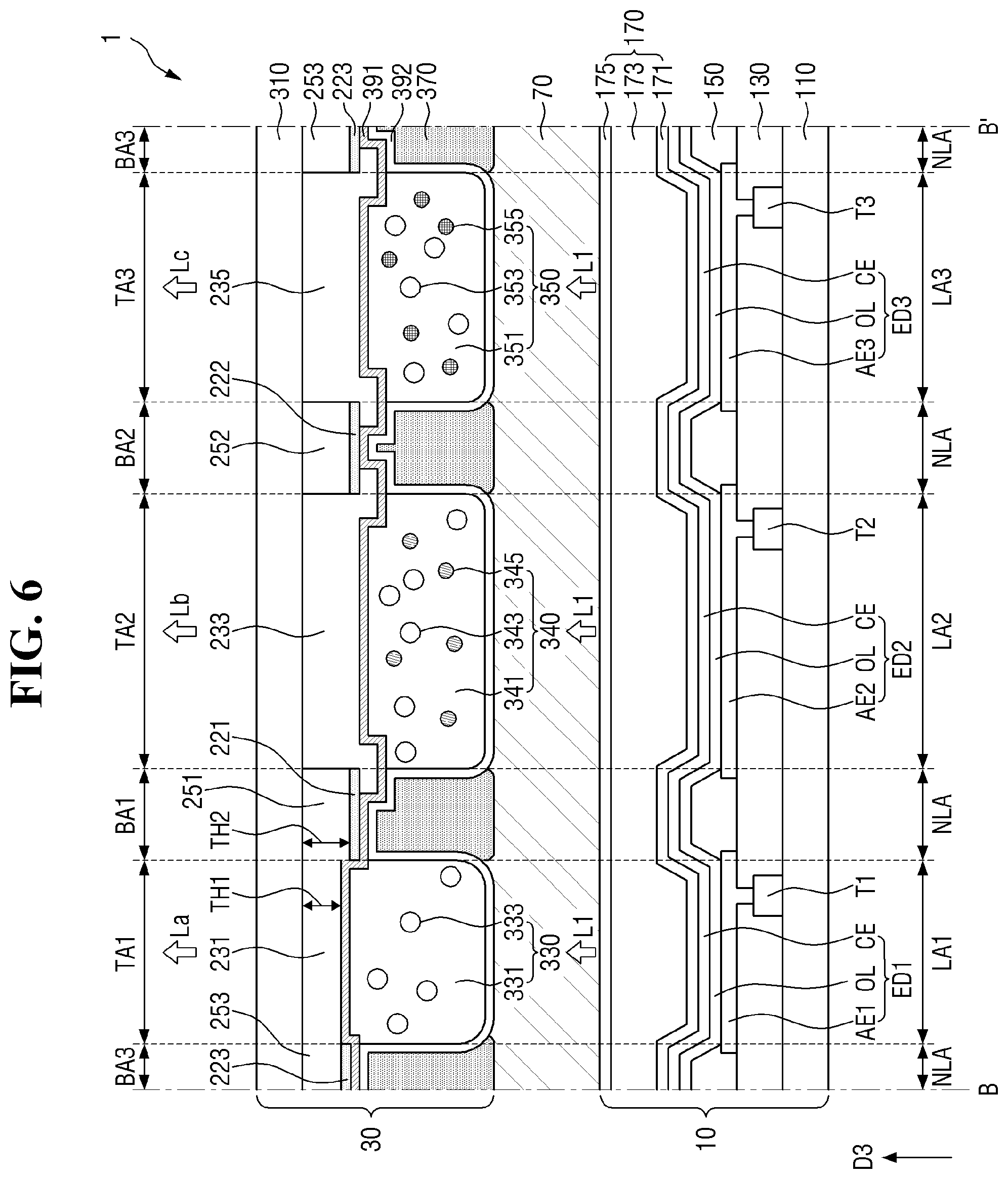 Patent US12433130 Figure 6 – Color converting substrate and display device comprising same