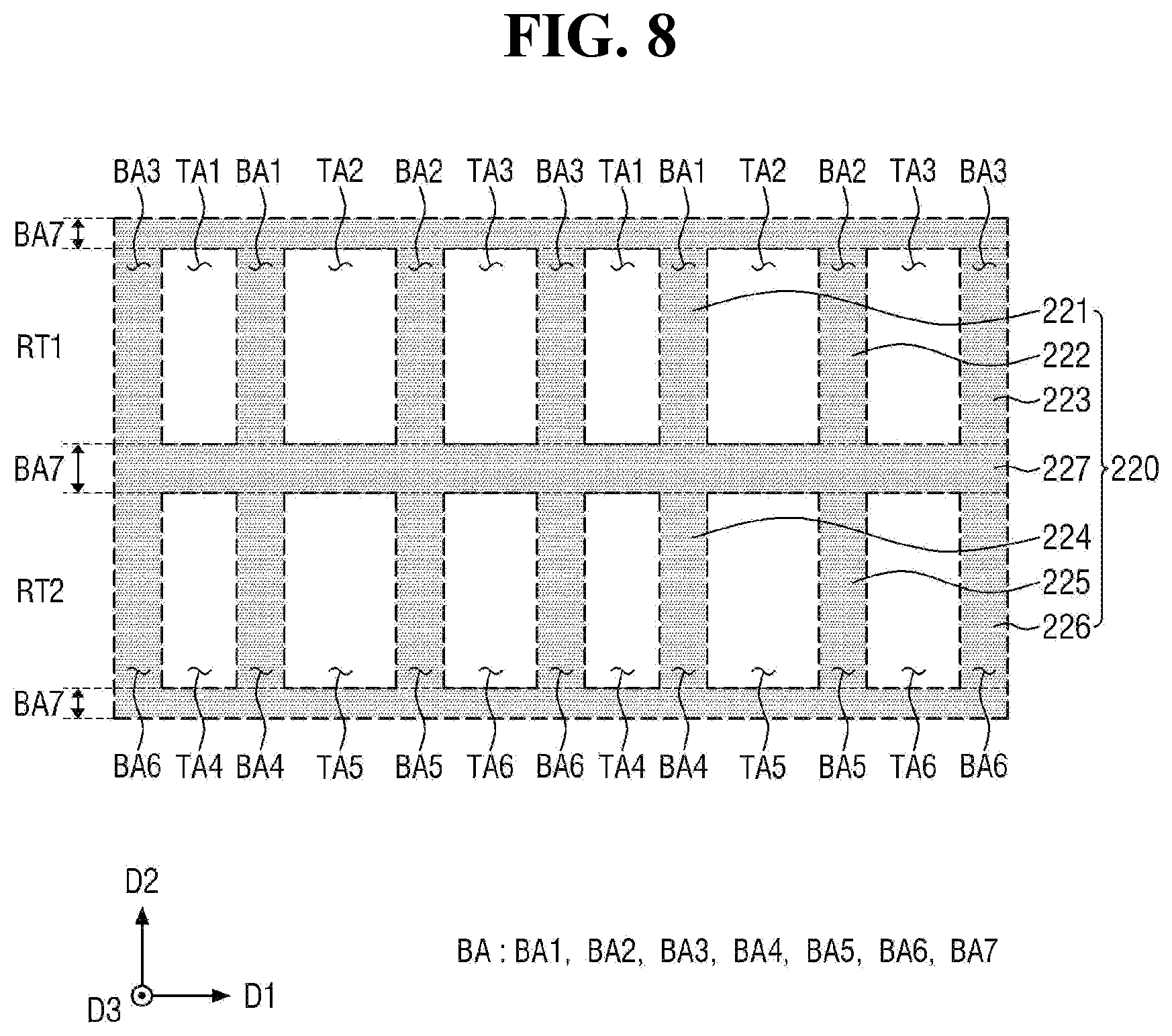 Patent US12433130 Figure 8 – Color converting substrate and display device comprising same