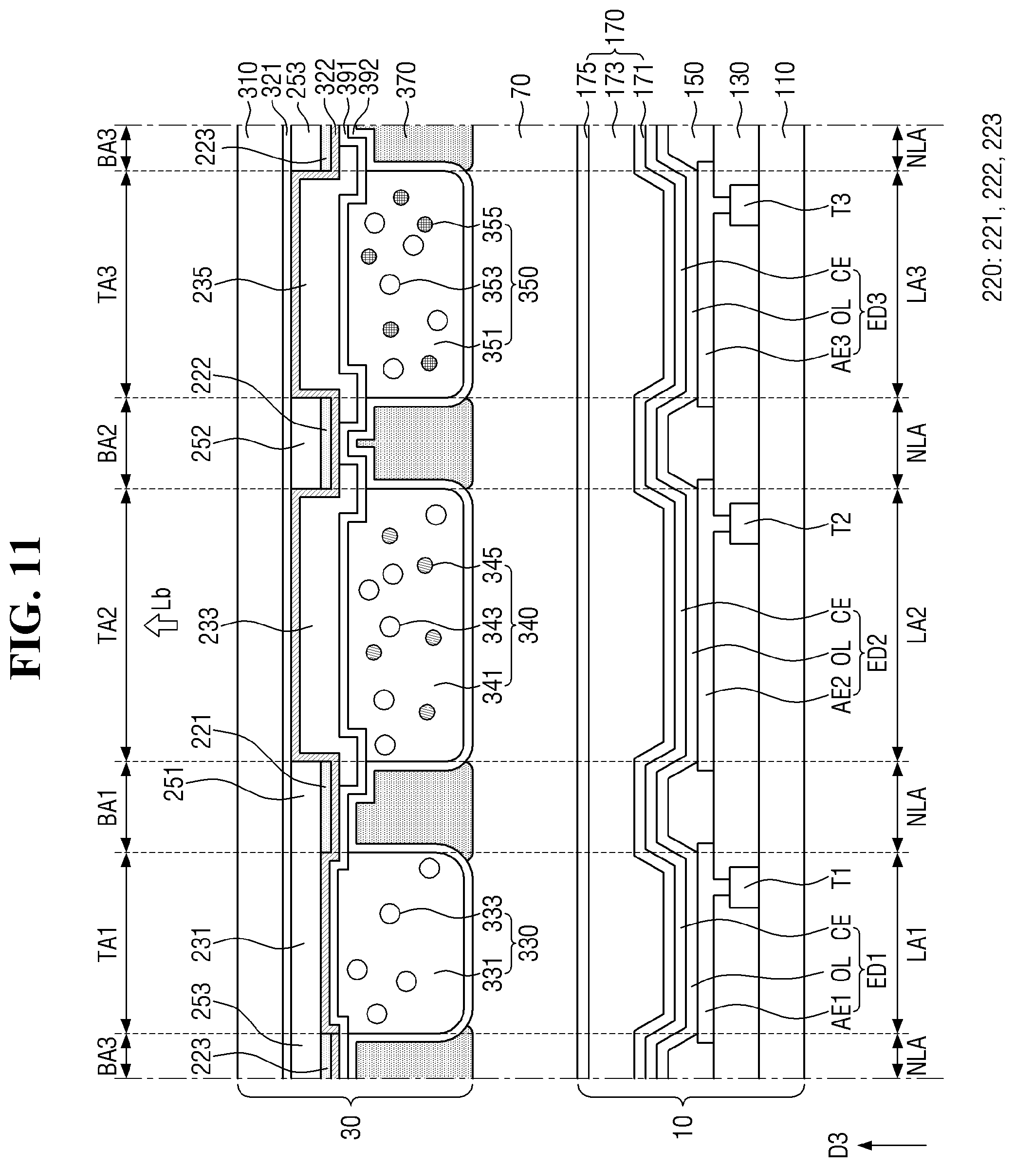 Patent US12433130 Figure 11 – Color converting substrate and display device comprising same