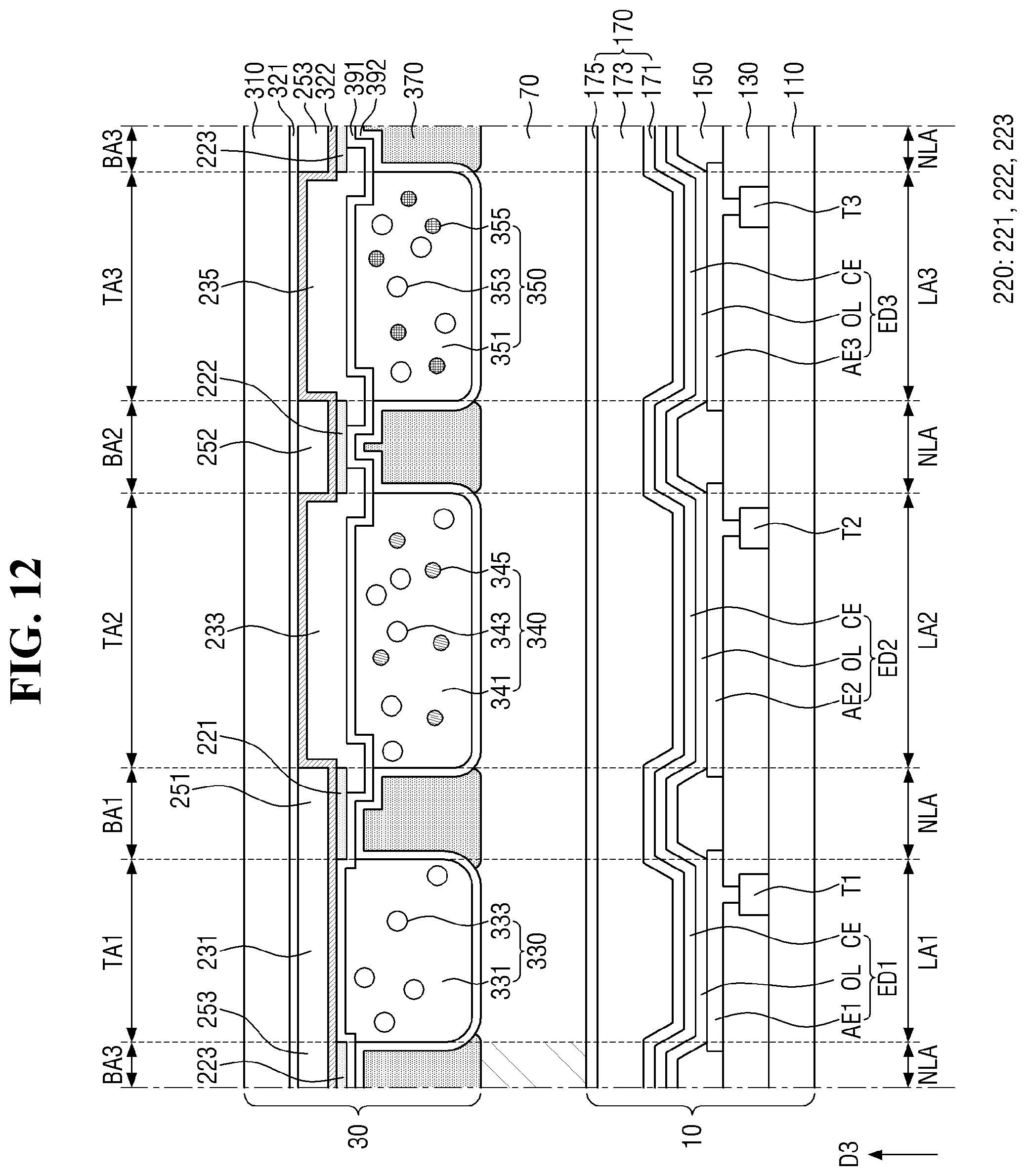 Patent US12433130 Figure 12 – Color converting substrate and display device comprising same