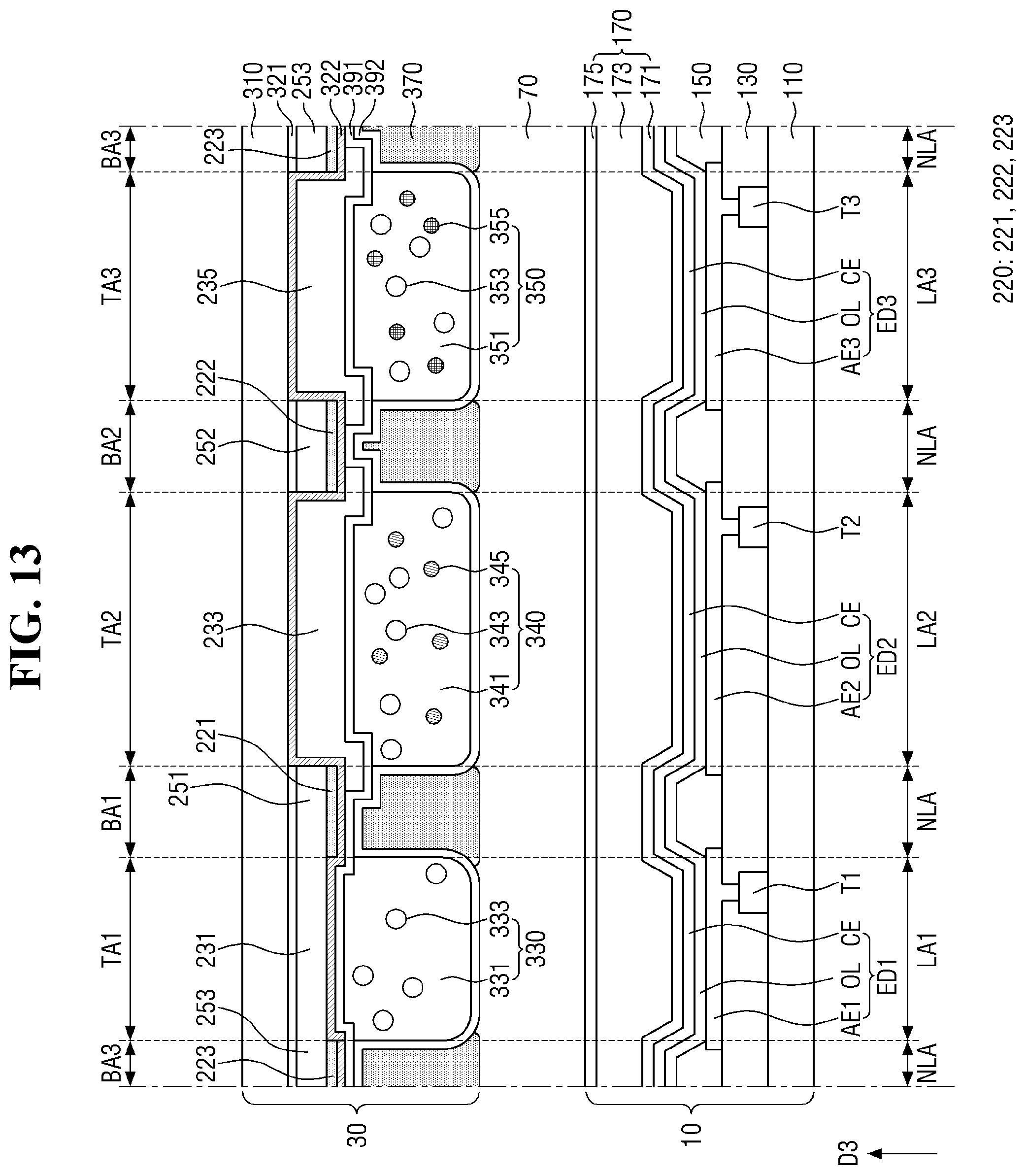Patent US12433130 Figure 13 – Color converting substrate and display device comprising same