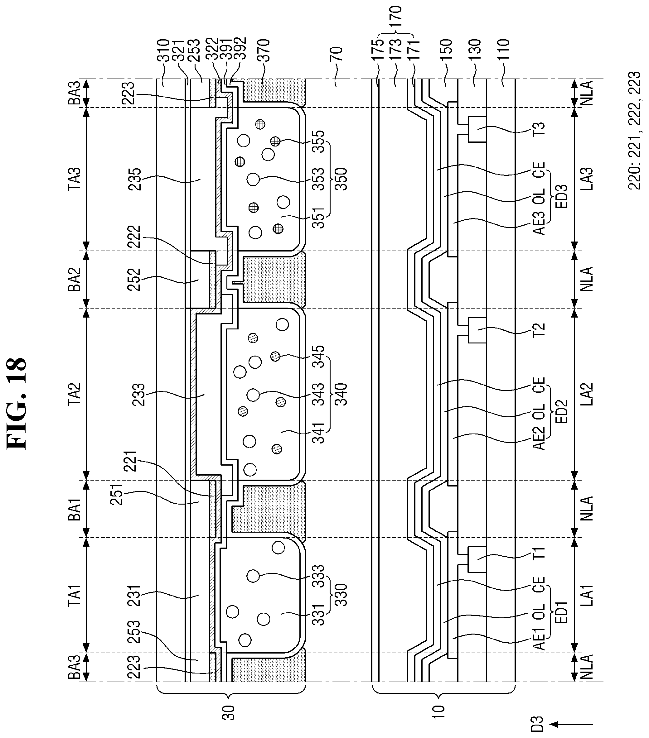 Patent US12433130 Figure 18 – Color converting substrate and display device comprising same