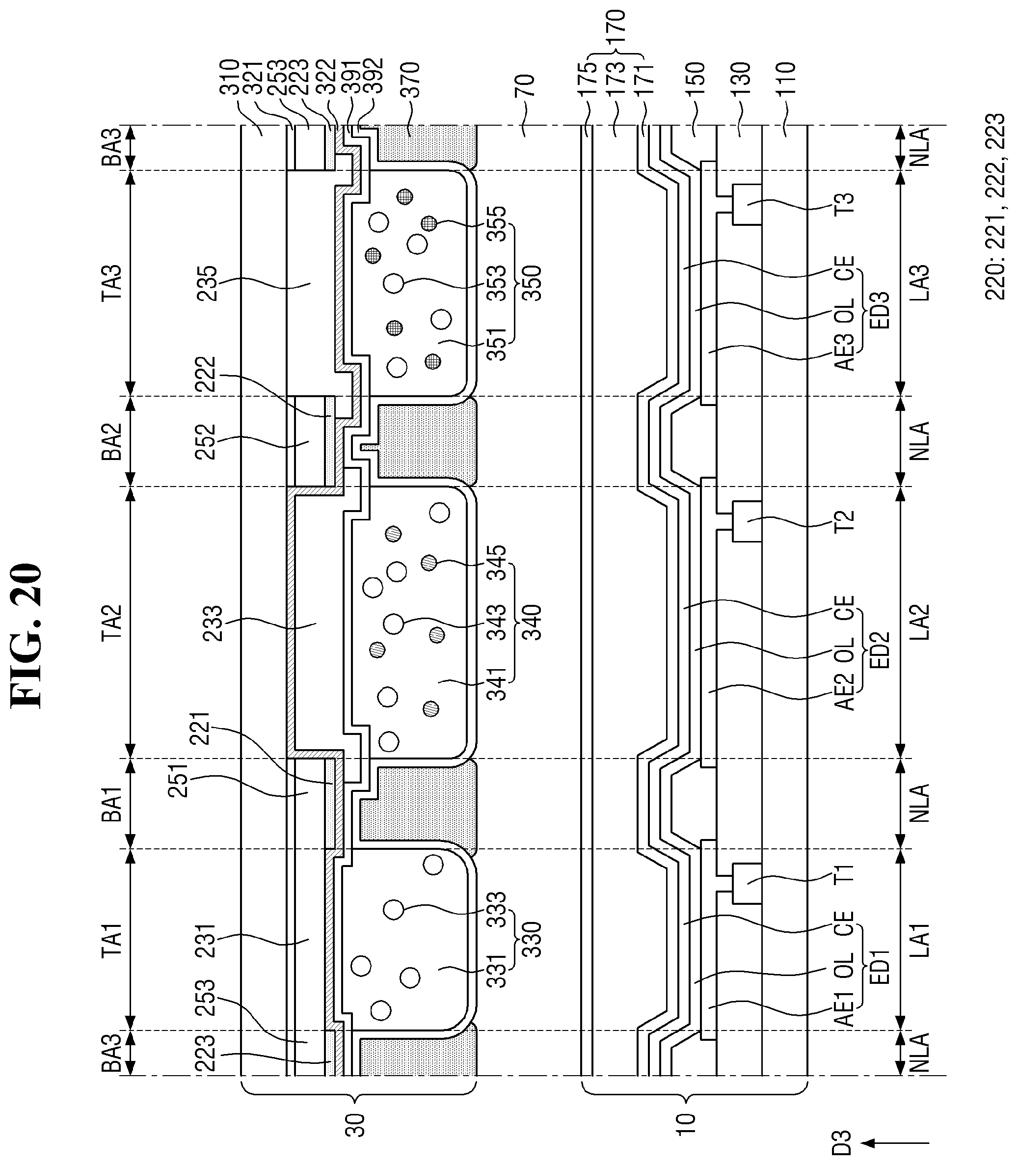 Patent US12433130 Figure 20 – Color converting substrate and display device comprising same