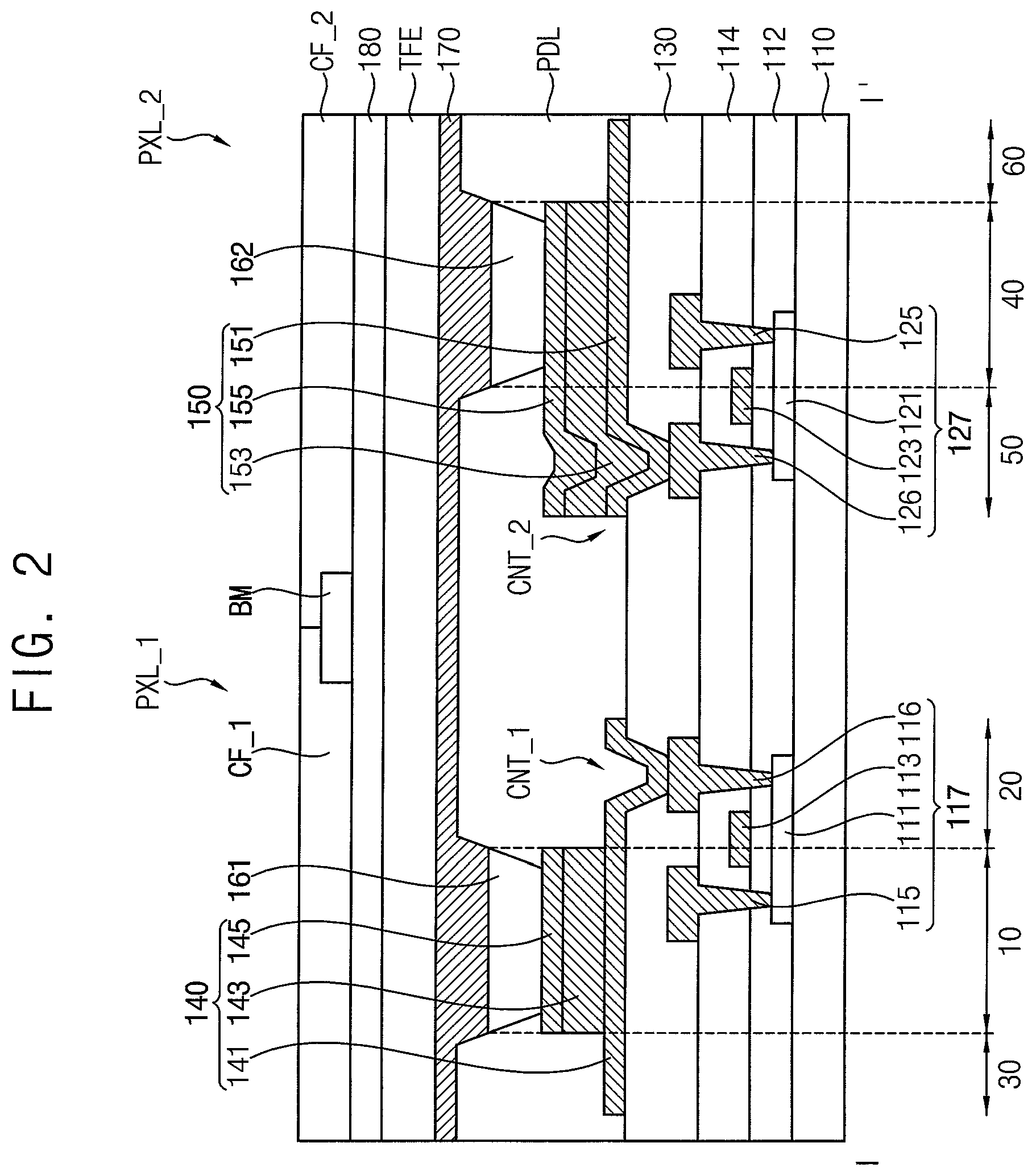 Patent US12433132 Figure 2 – Display device