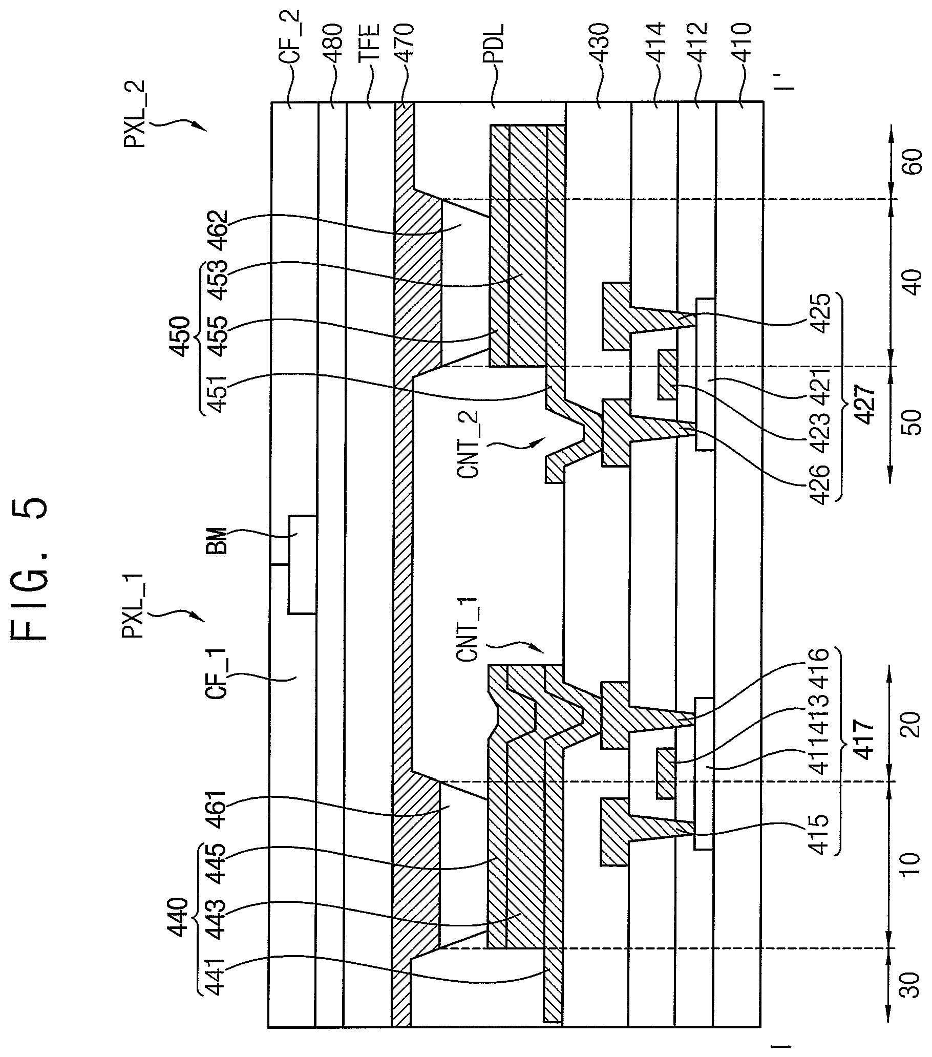 Patent US12433132 Figure 5 – Display device
