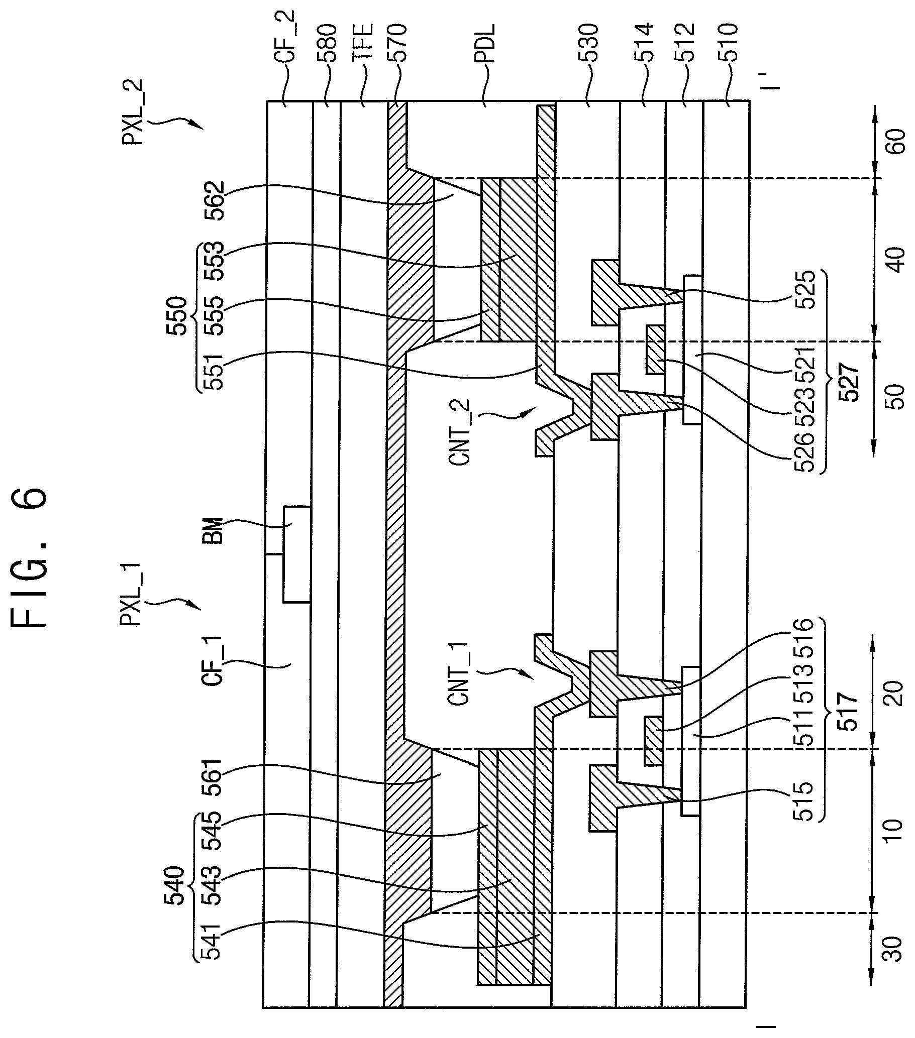 Patent US12433132 Figure 6 – Display device