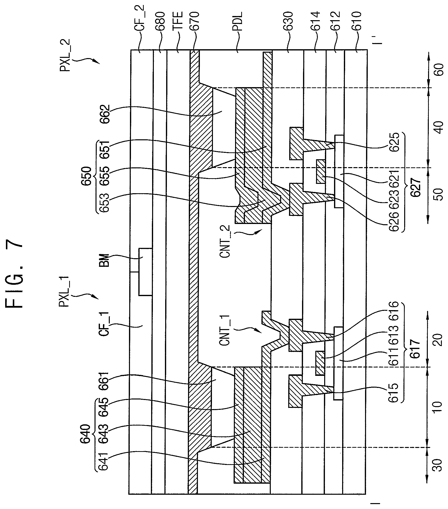 Patent US12433132 Figure 7 – Display device