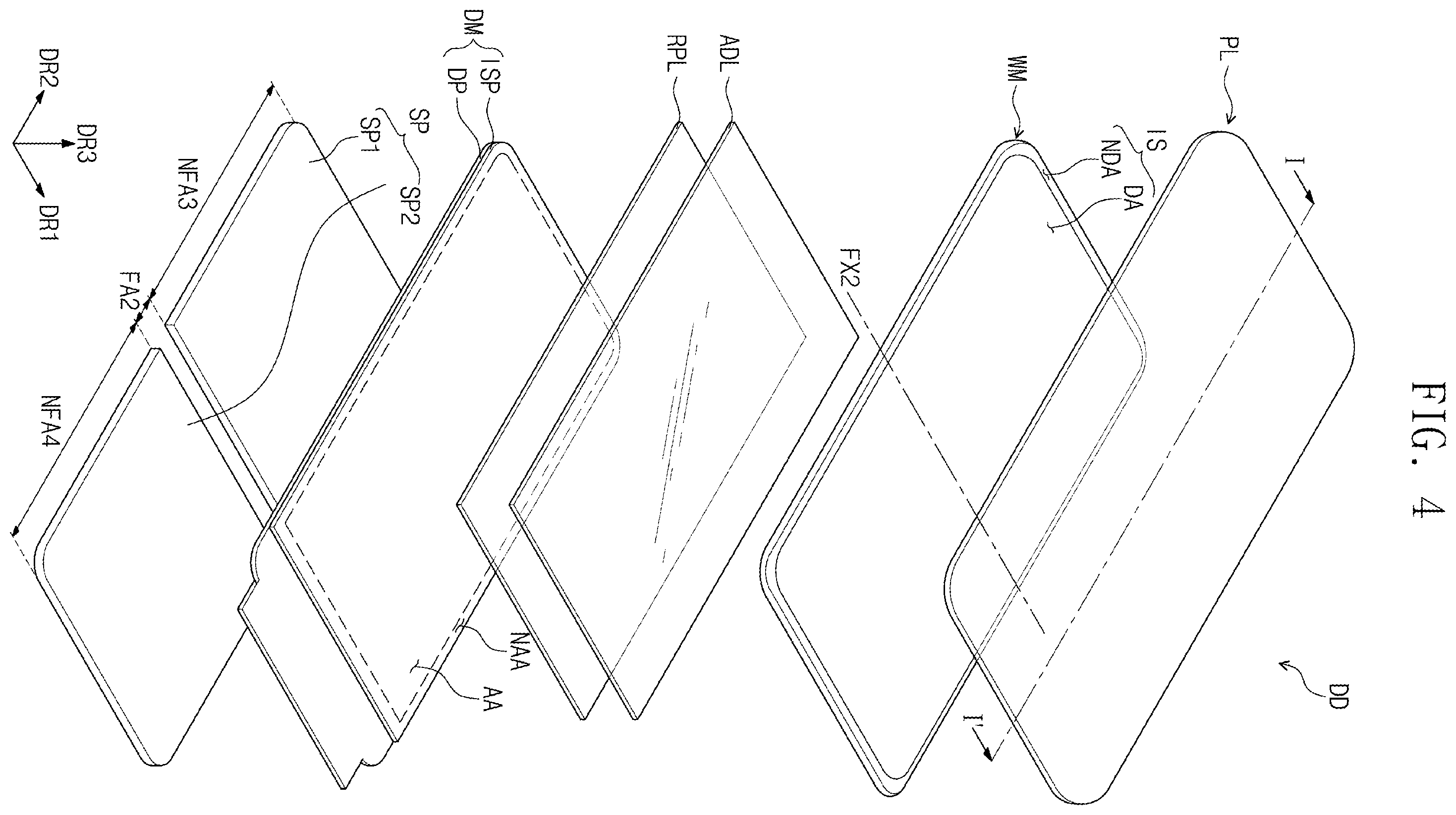 Patent US12433133 Figure 4 – Display device