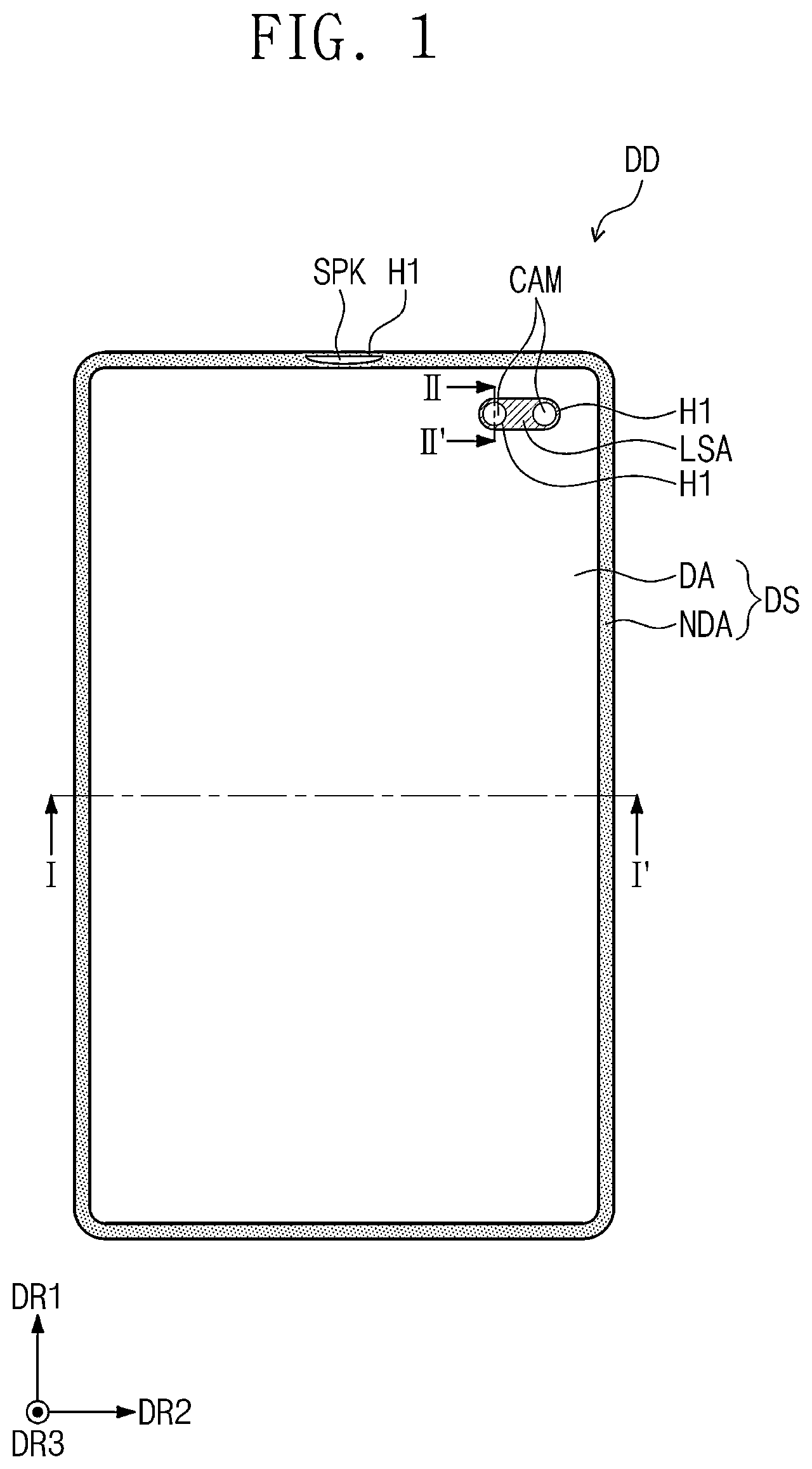 Patent US12433134 — Display device and method for manufacturing the same — Figure 1