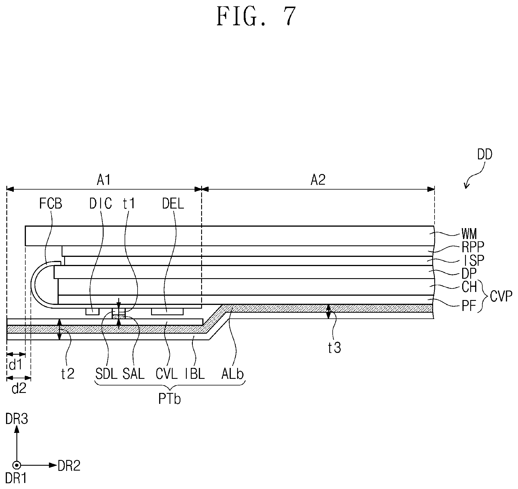 Patent US12433145 Figure 10 – Display device having protection tape and method for fabricating electronic device using the same