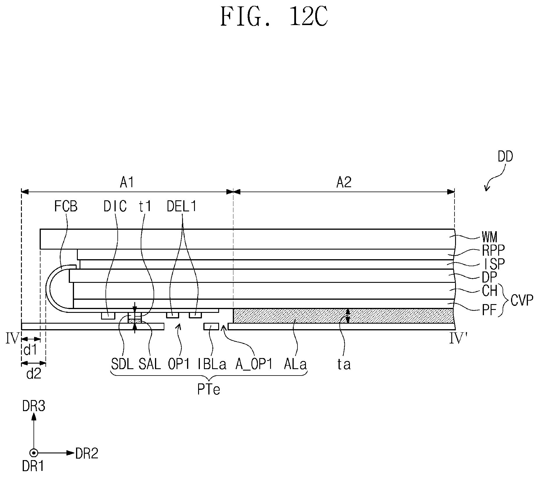 Patent US12433145 Figure 17 – Display device having protection tape and method for fabricating electronic device using the same