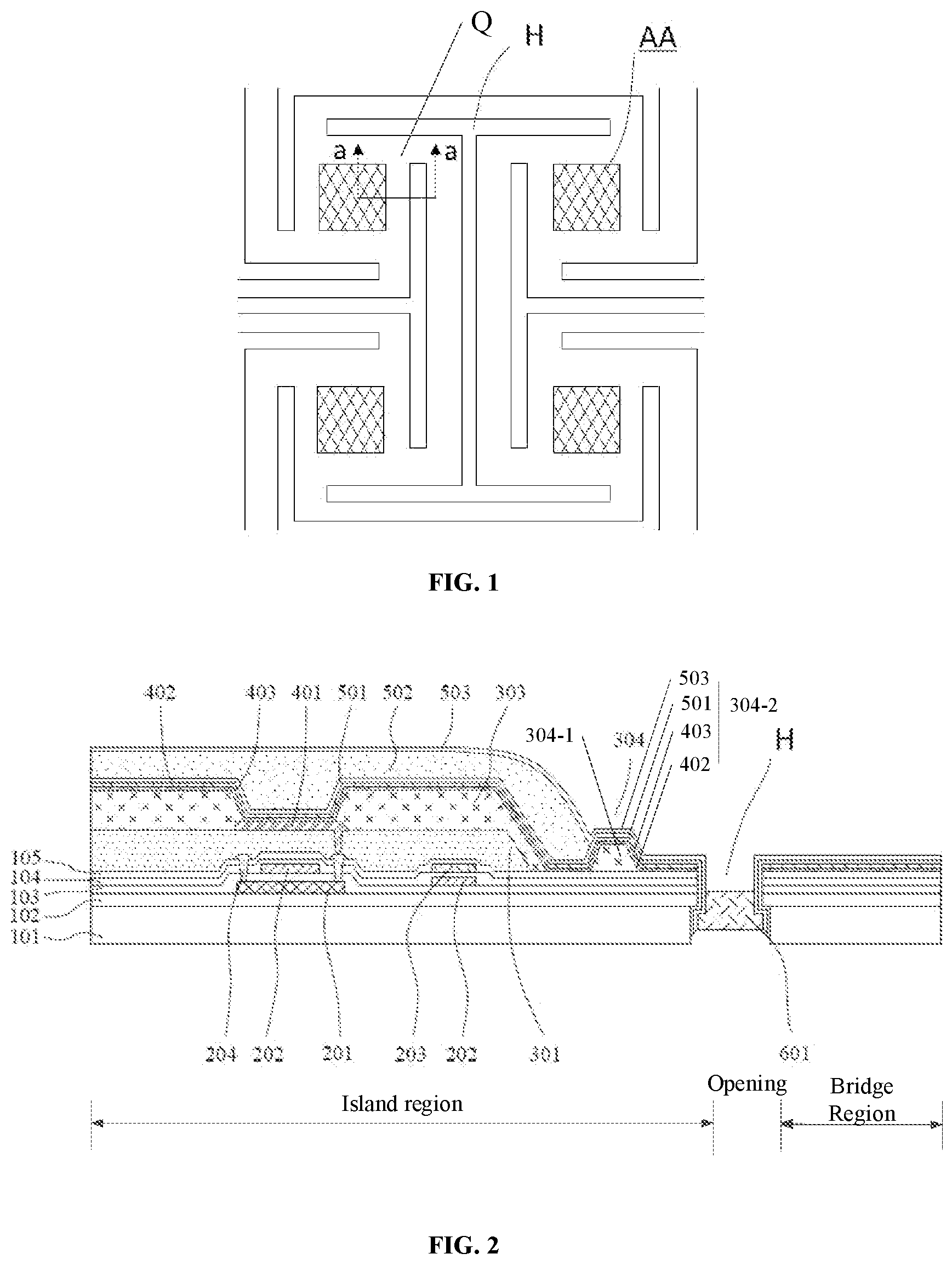 Patent US12433146 — Stretchable display panel and method for manufacturing stretchable display panel — Figure 1