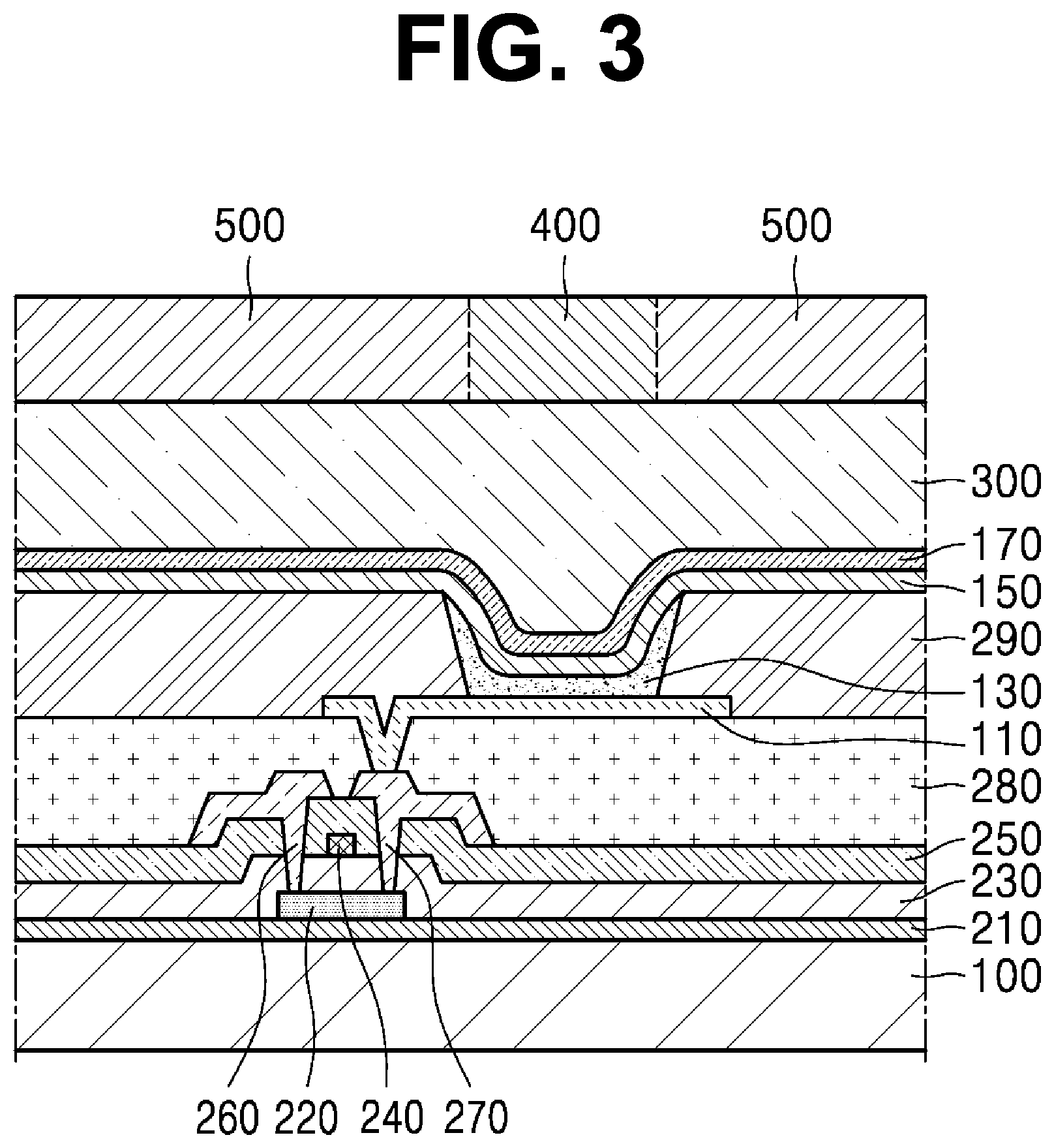 Patent US12433157 Figure 3 – Light-emitting device and electronic apparatus including the same