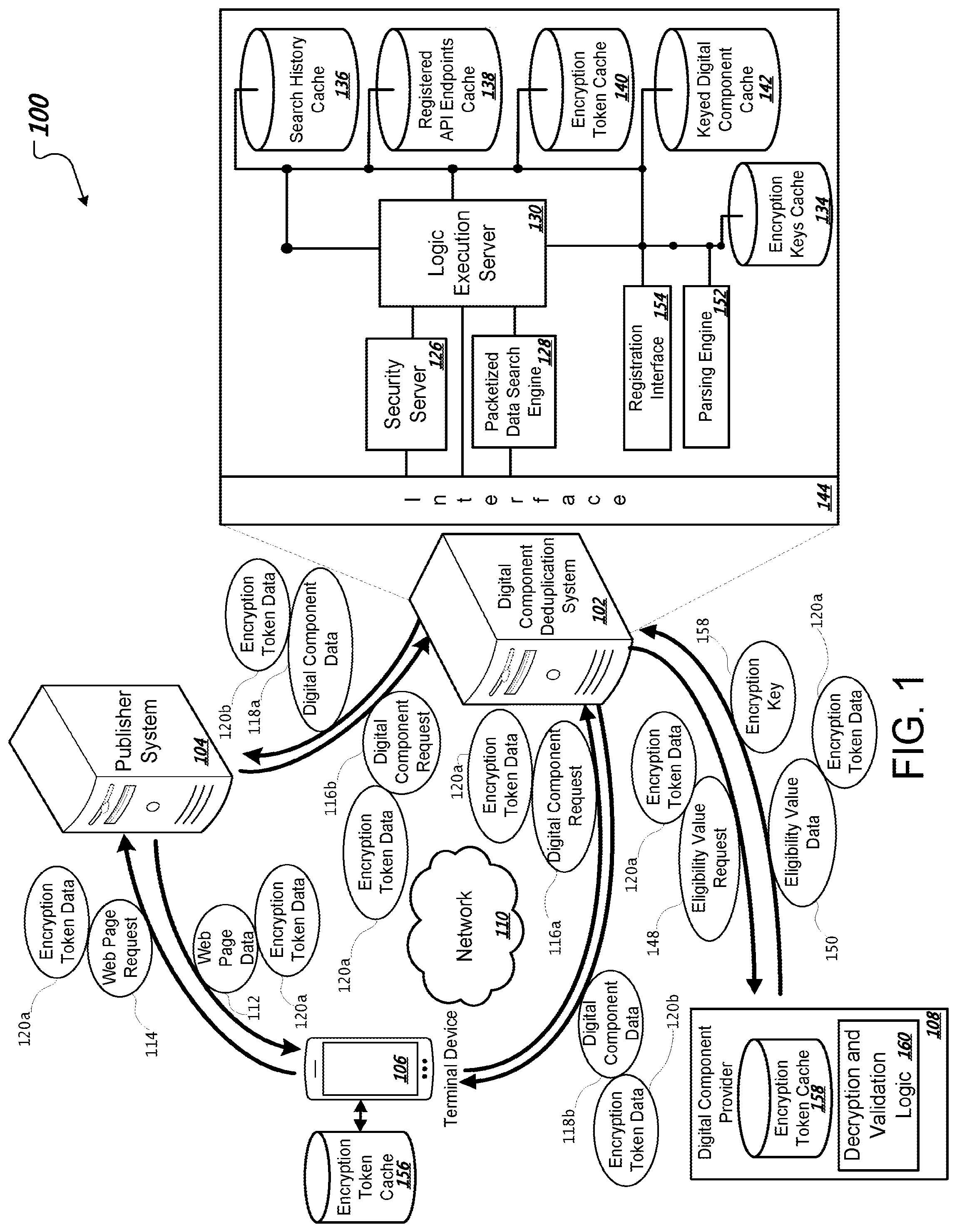 Patent US12437021 Figure 1 – Search and retrieval of keyed data maintained using a keyed database