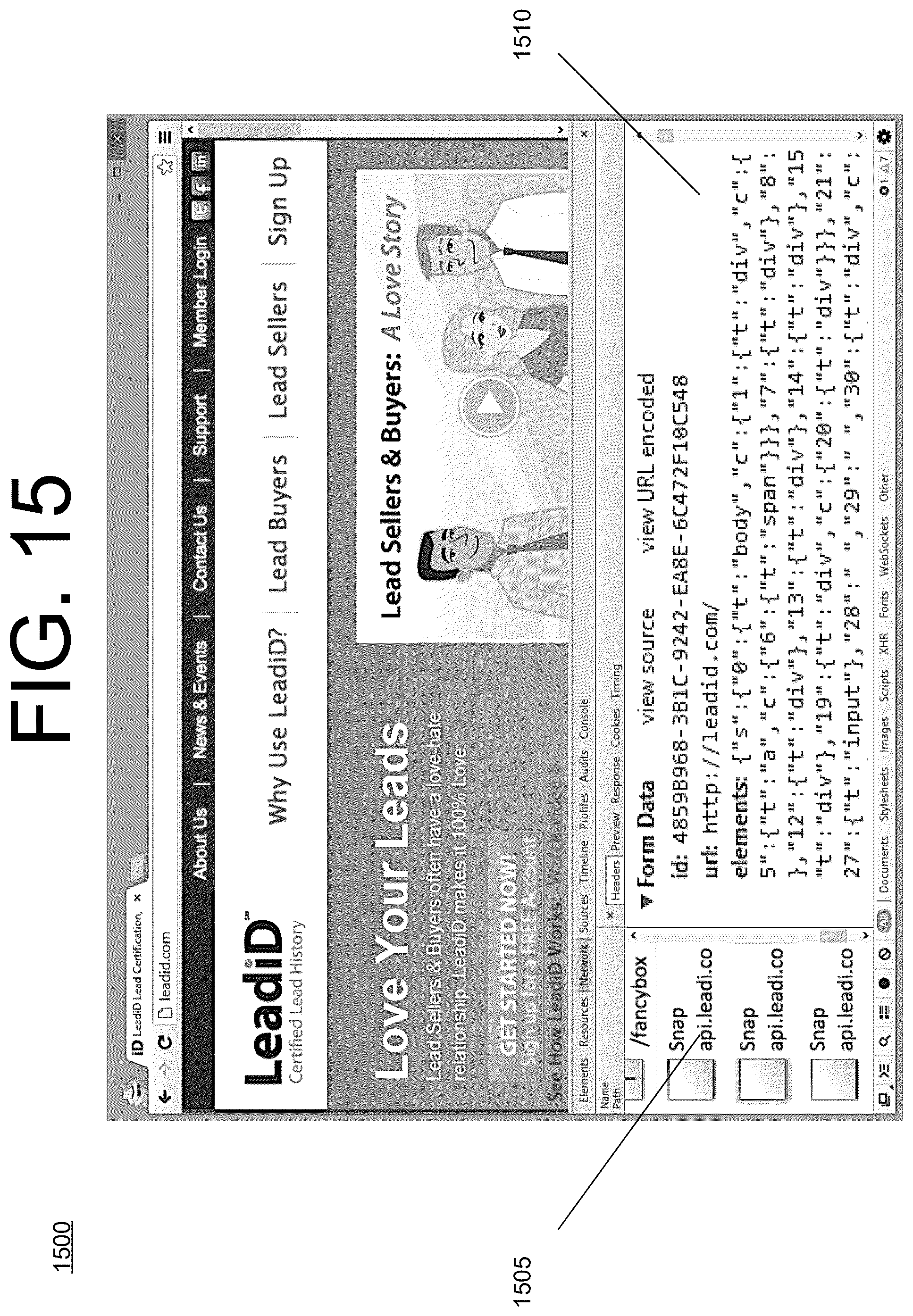 Patent US12437024 Figure 15 – Replaying user activity by capturing content and rebuilding the webpage at each web event