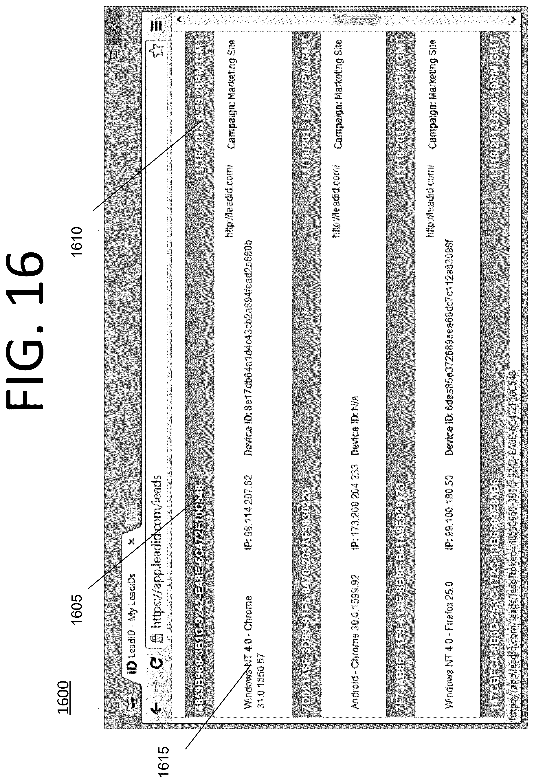 Patent US12437024 Figure 16 – Replaying user activity by capturing content and rebuilding the webpage at each web event