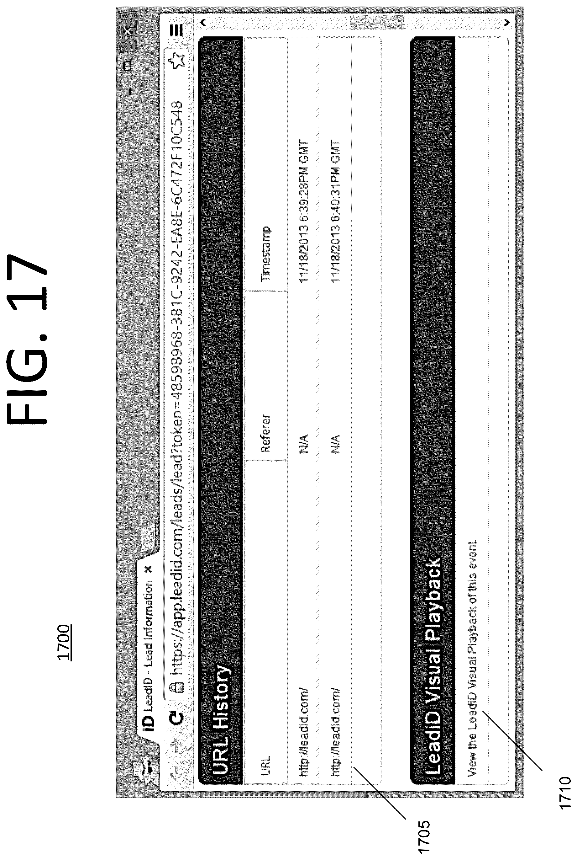 Patent US12437024 Figure 17 – Replaying user activity by capturing content and rebuilding the webpage at each web event