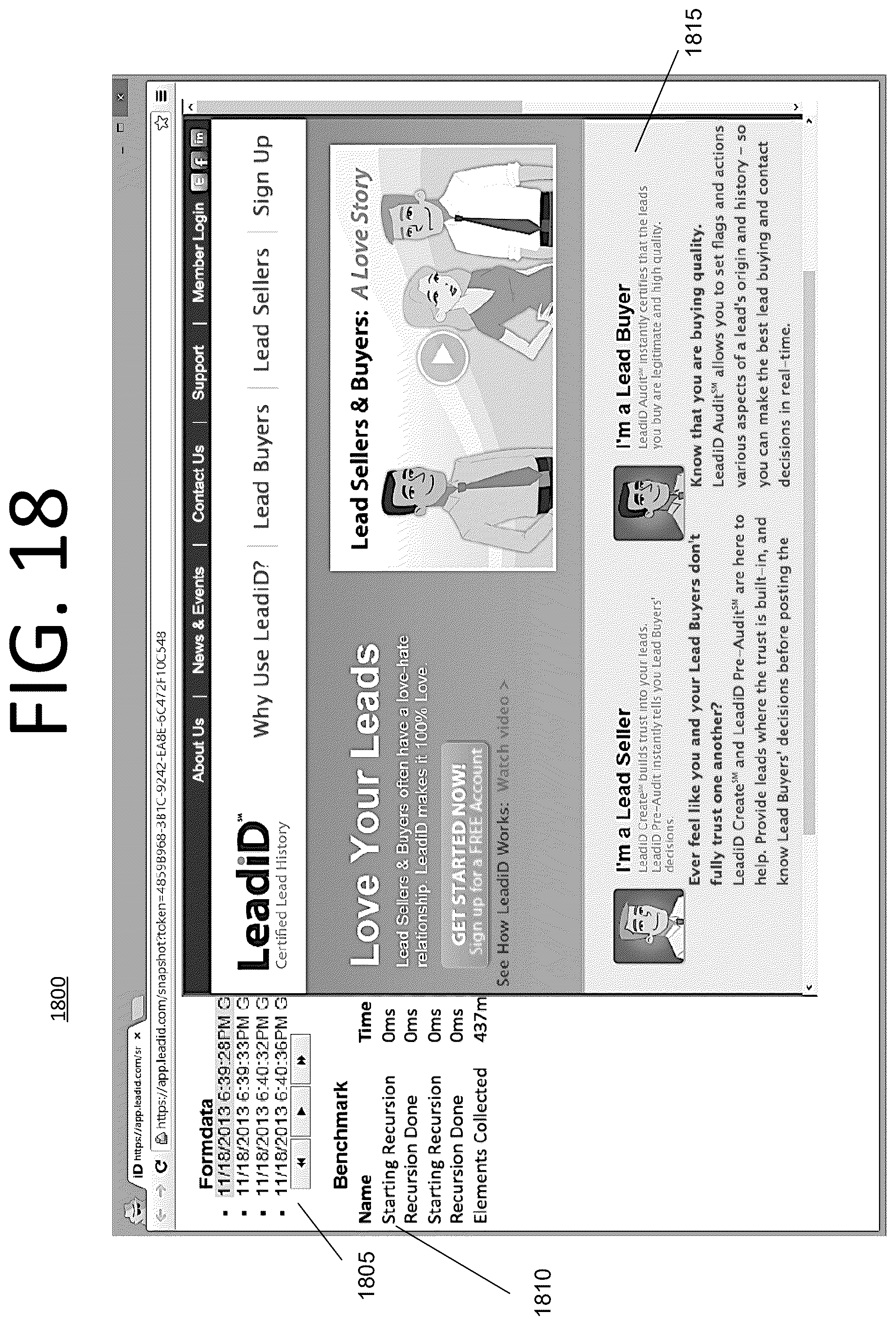 Patent US12437024 Figure 18 – Replaying user activity by capturing content and rebuilding the webpage at each web event