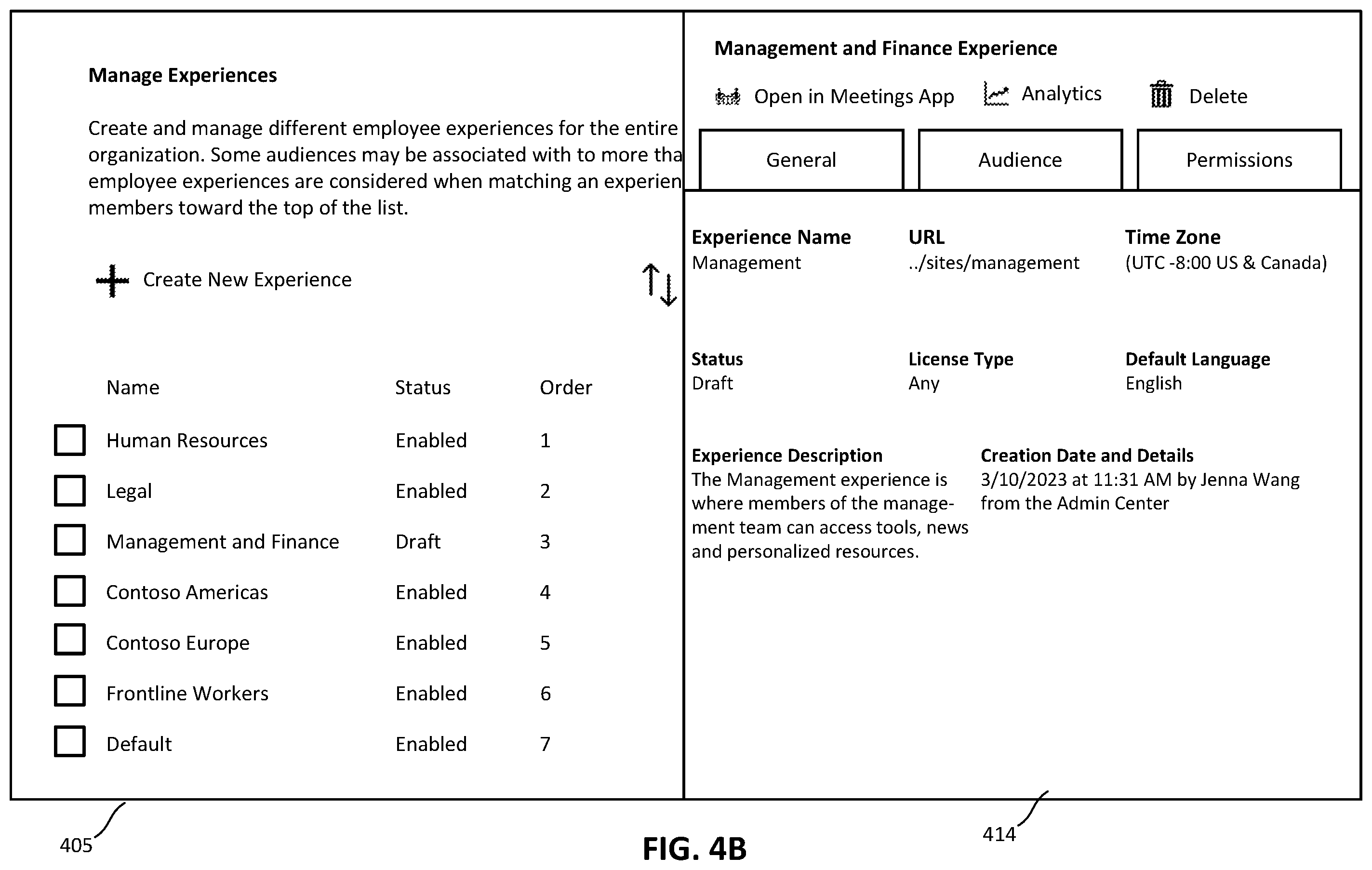 Patent US12437034 Figure 6 – Multiple targeted intranet and employee engagement experiences within a tenant